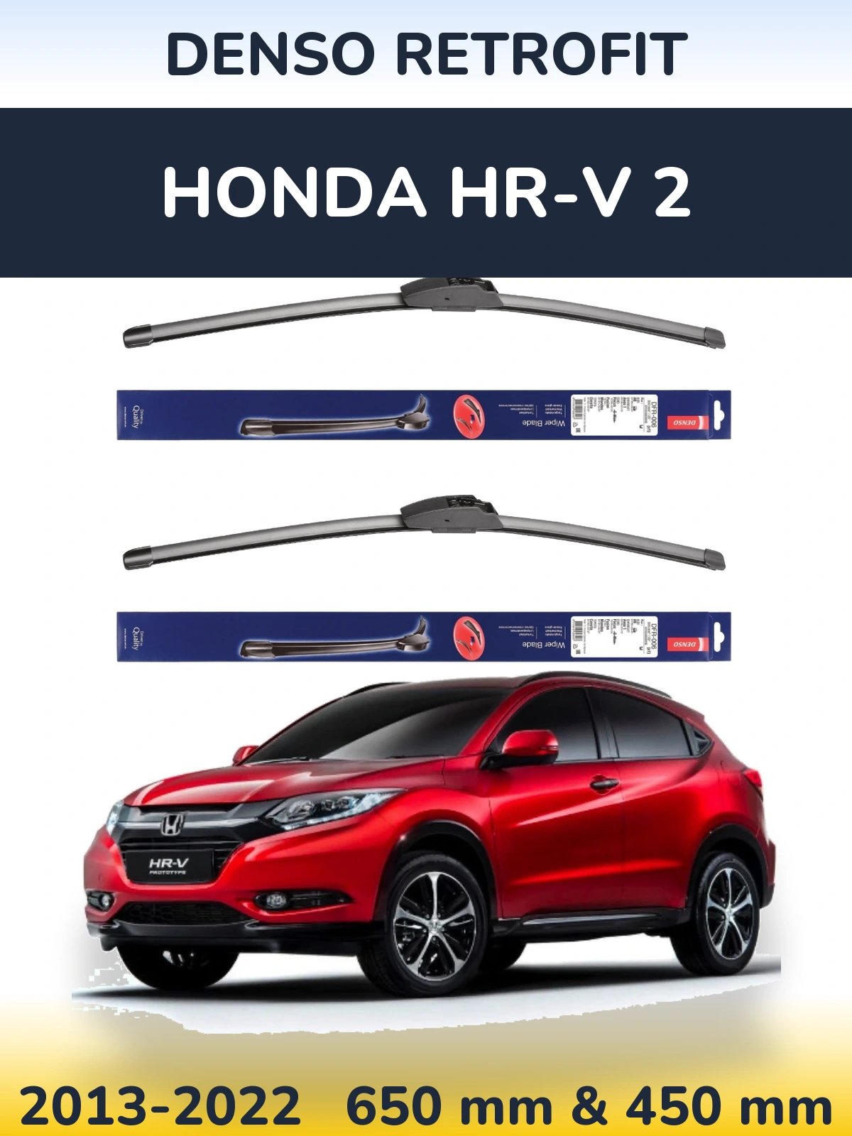 Комплект передних дворников Denso Retrofit 650 & 450 мм для Honda HR-V 2 2013-2022