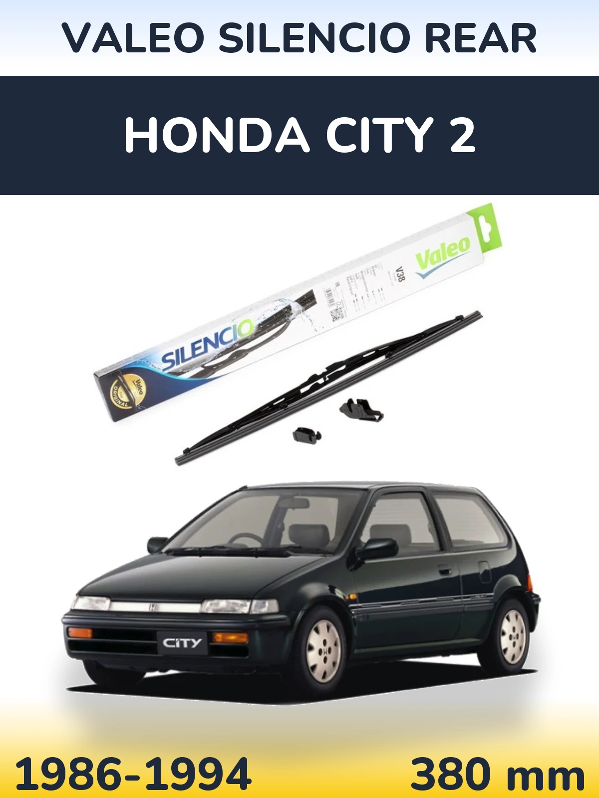 Rear wiper blade Valeo Silencio Rear 380 mm for Honda City 2 1986-1994