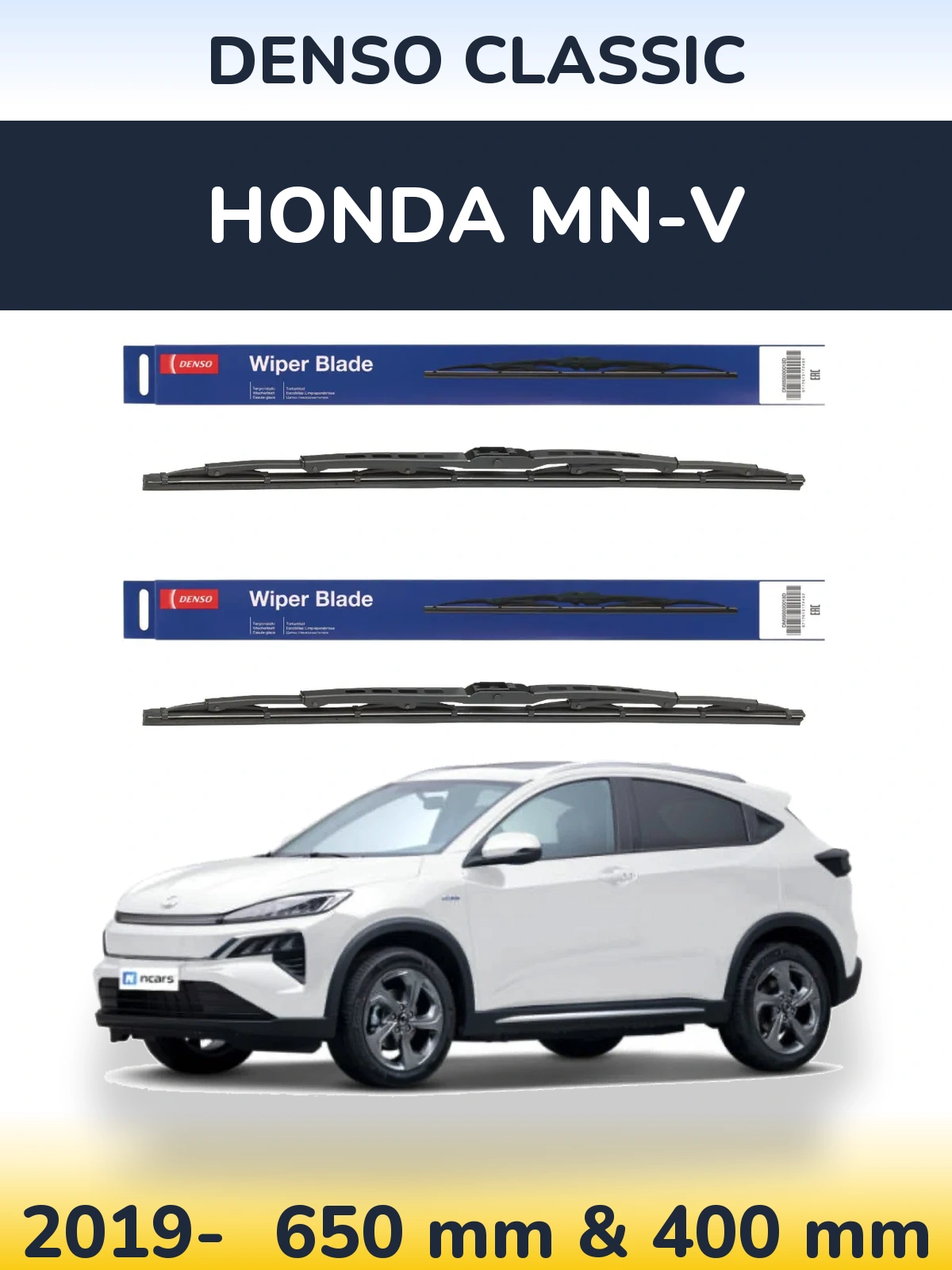 Front wiper blade set Denso Classic 650 & 400 mm for Honda MN-V 2019-2026