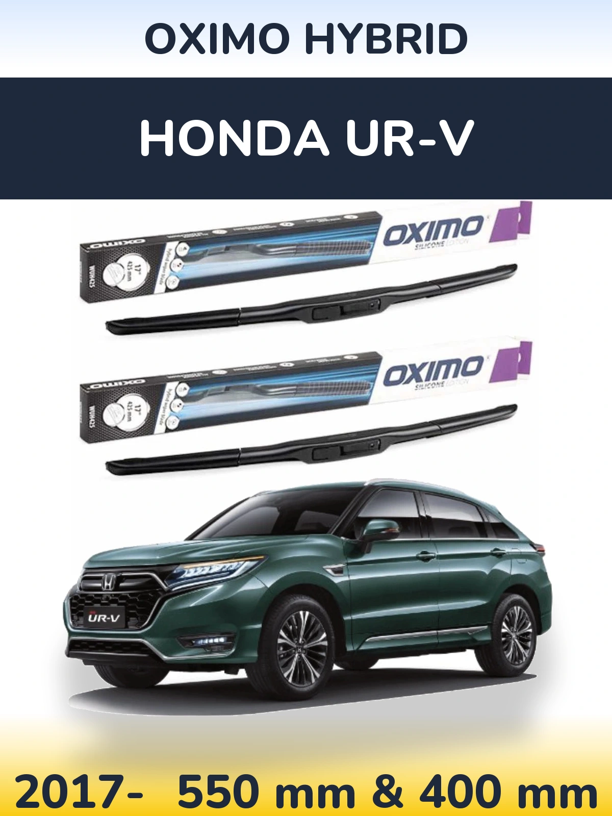 Front wiper blade set Oximo Hybrid 550 & 400 mm for Honda UR-V 2017-2026