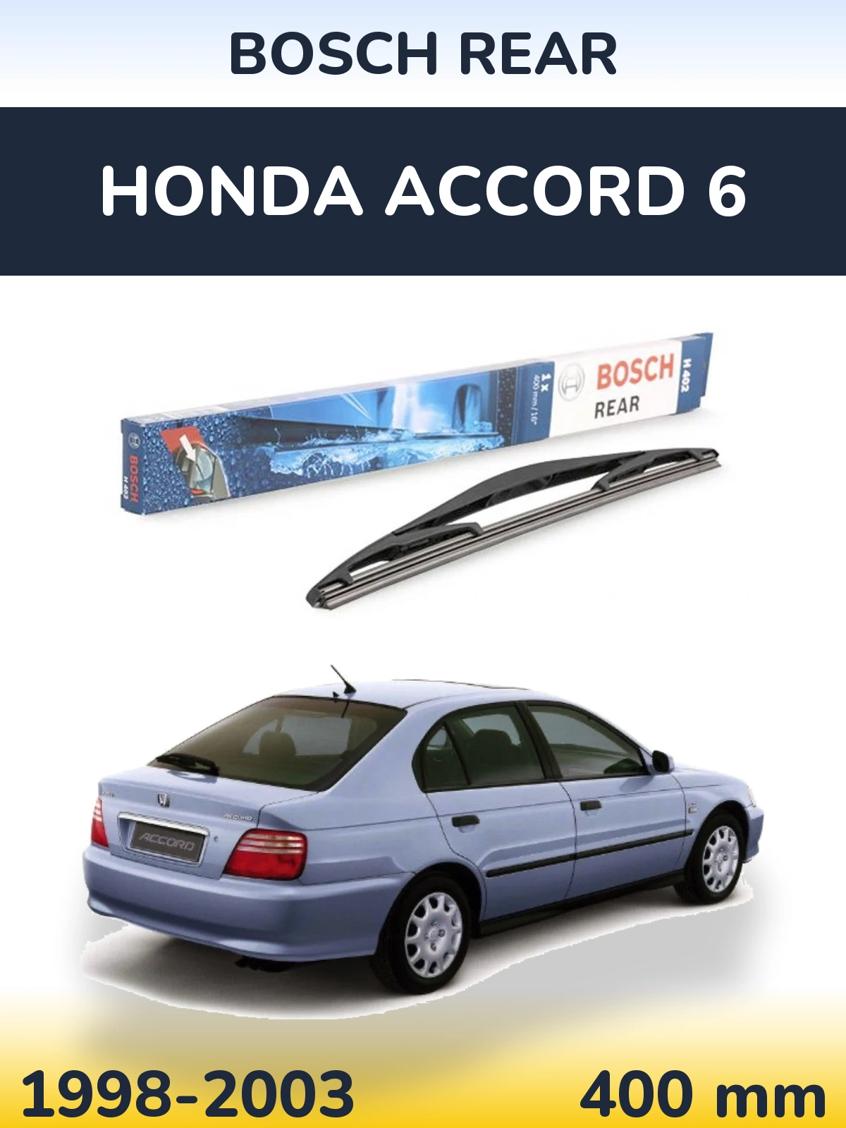 Rear wiper blade BOSCH Rear 400 mm for Honda Accord 6 1998-2003