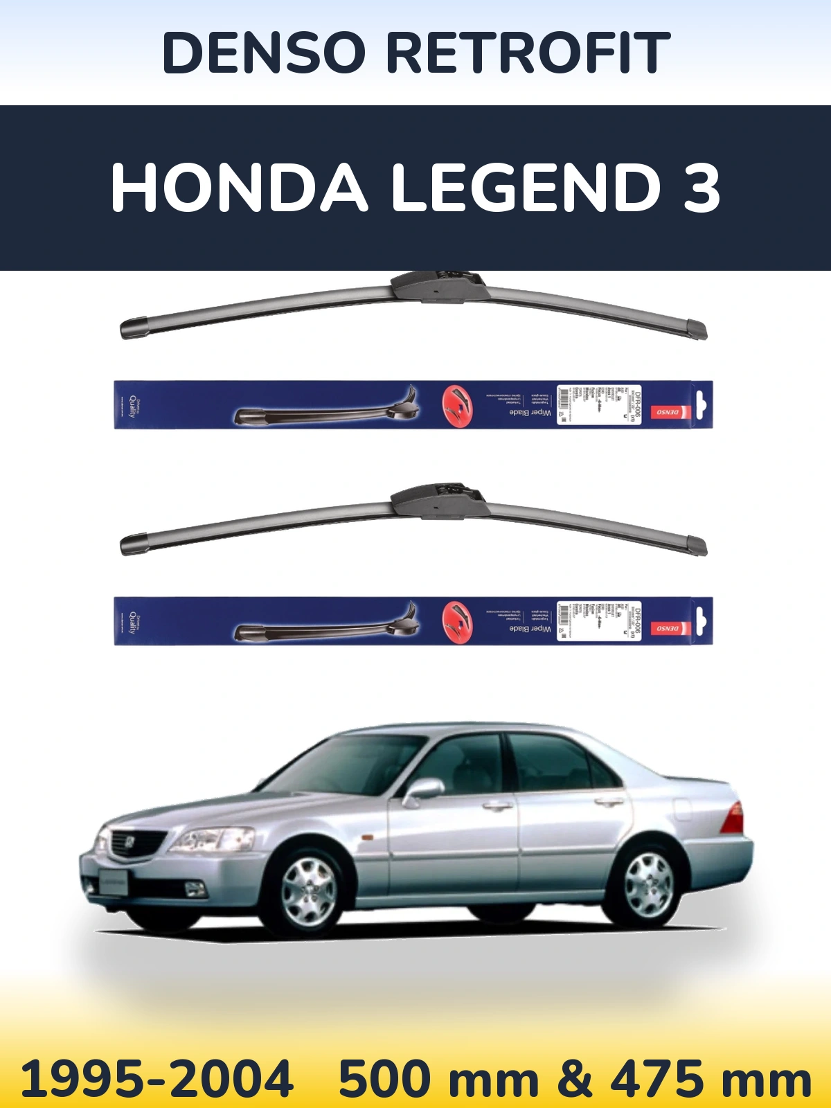 Комплект передніх щіток Denso Retrofit 500 & 475 мм для Honda Legend 3 1995-2004
