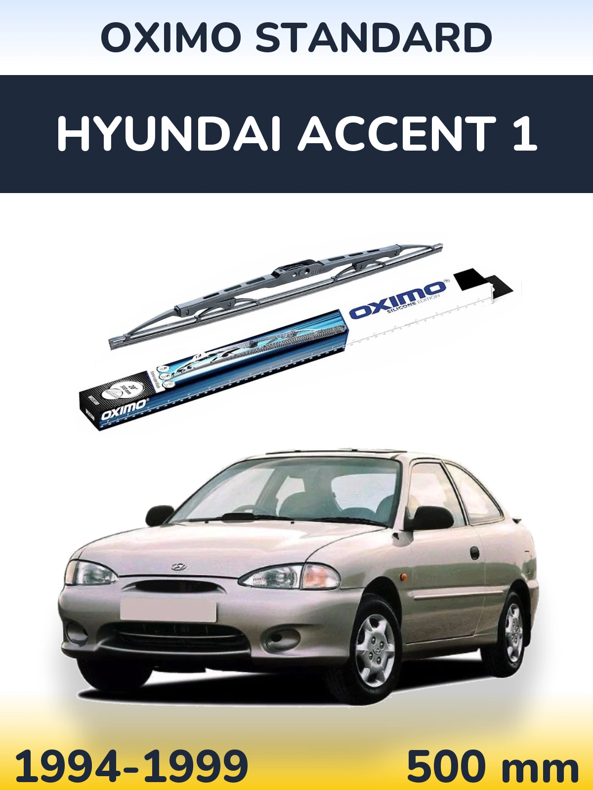 Rear wiper blade Oximo Standard 500 mm for Hyundai Accent 1 1994-1999
