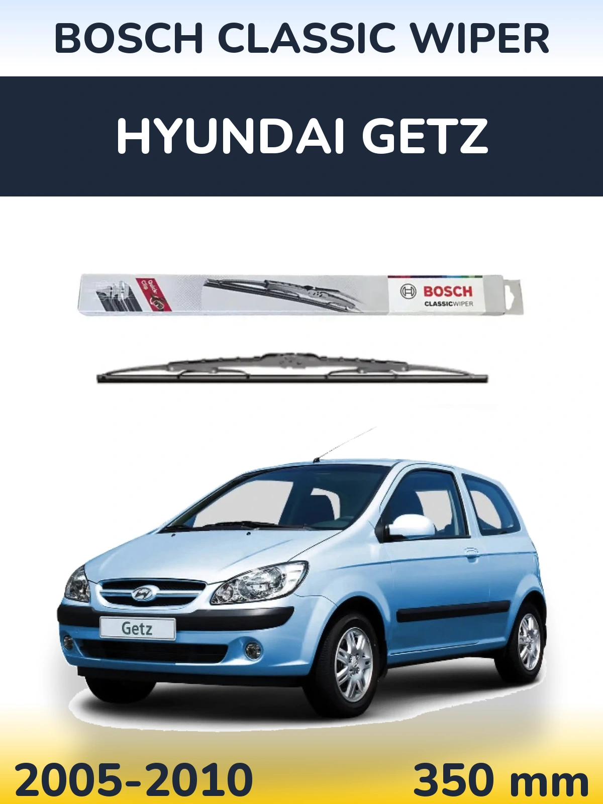 Rear wiper blade BOSCH Classic Wiper 340 mm for Hyundai Getz 2005-2010