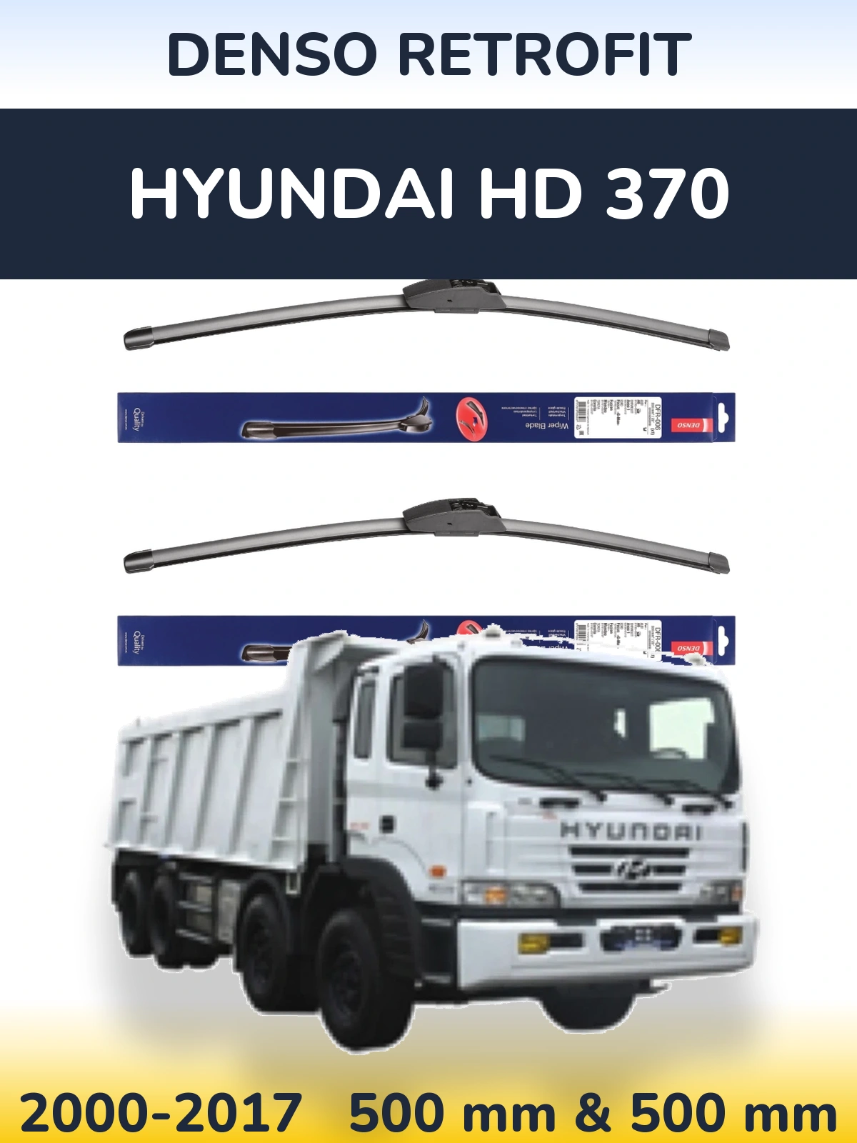 Комплект передніх щіток Denso Retrofit 500 & 500 мм для Hyundai HD 370 2000-2017