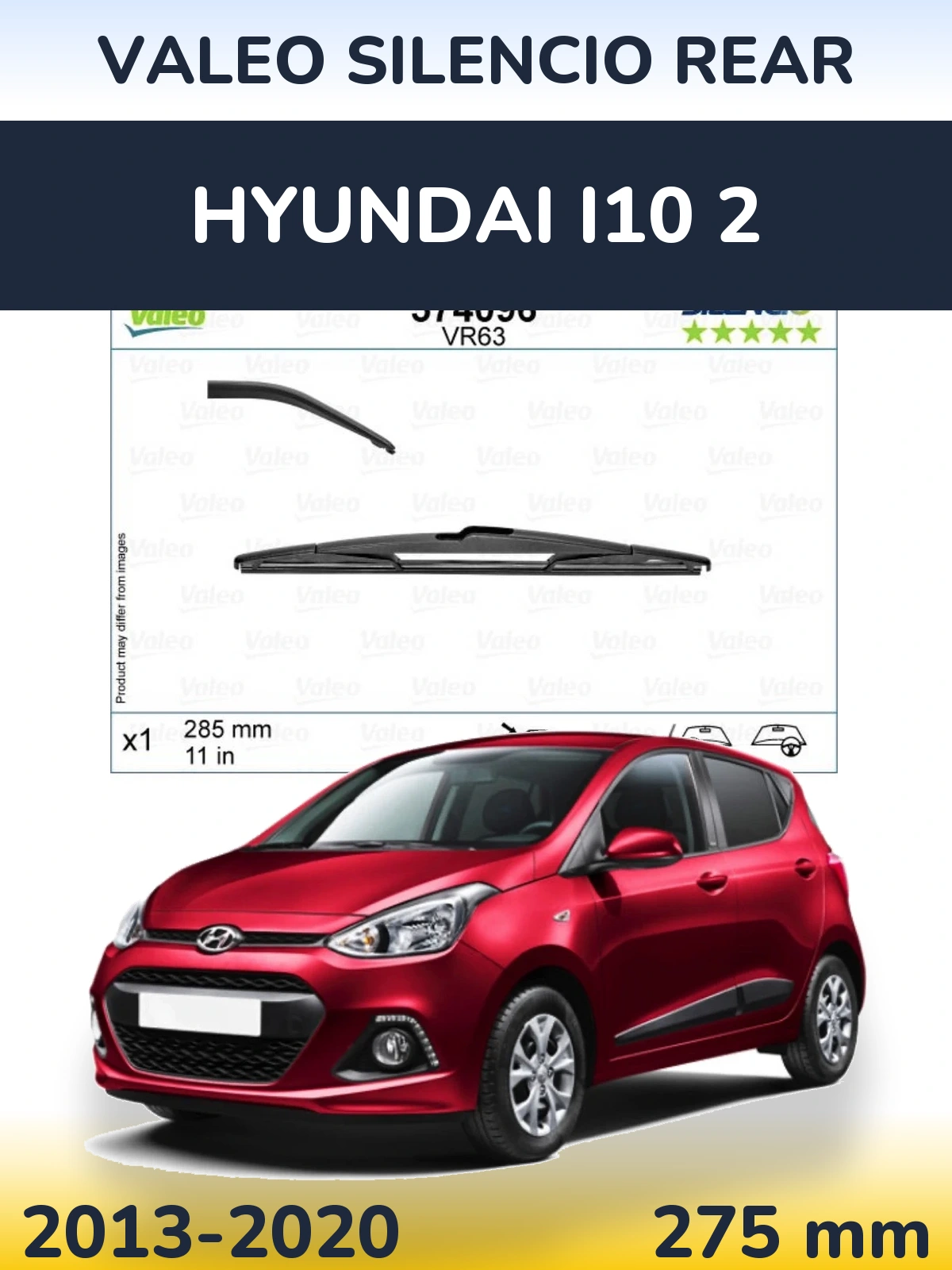 Задня щітка Valeo Silencio Rear 285 мм для Hyundai i10 2 2013-2020