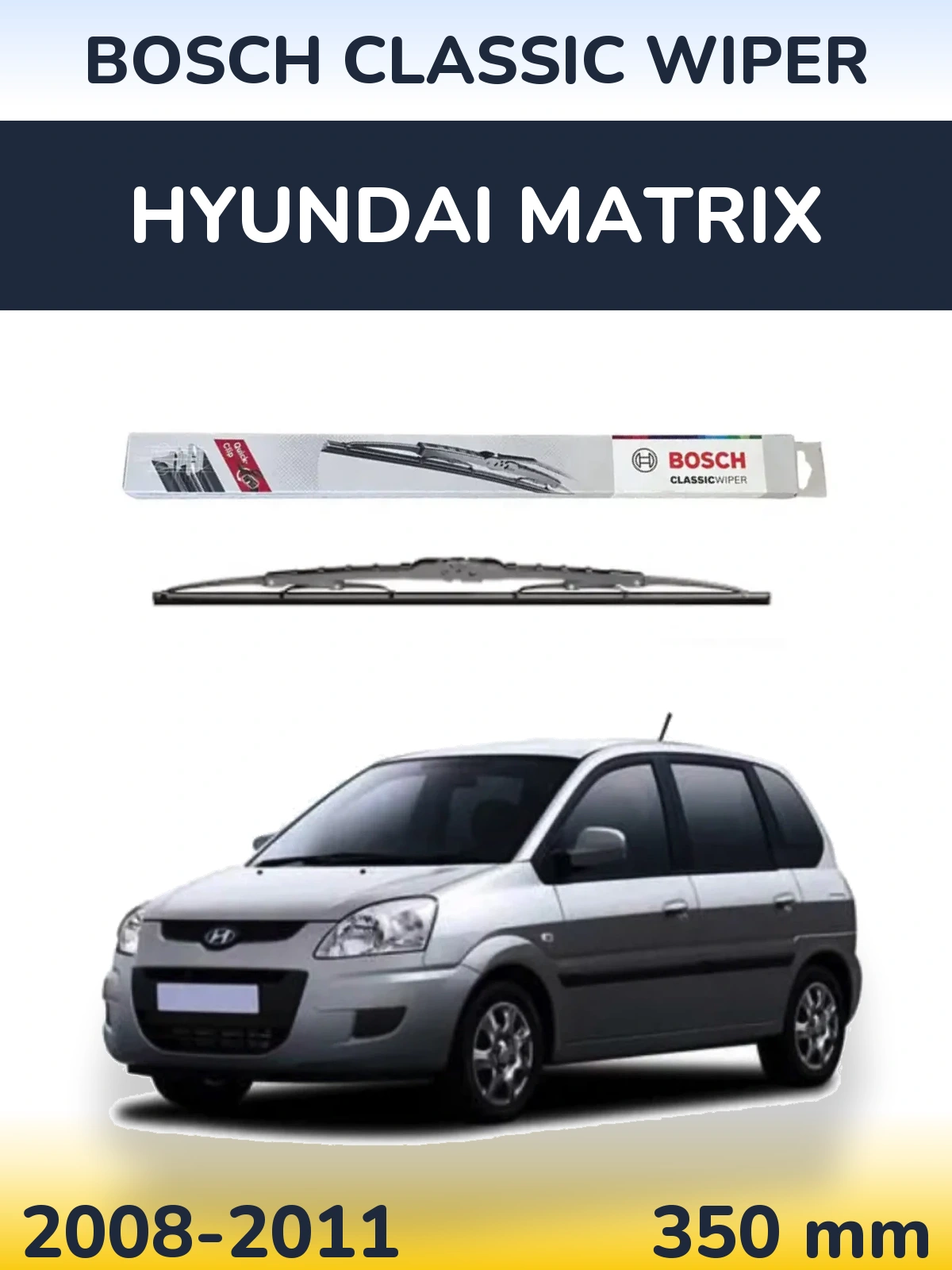 Rear wiper blade BOSCH Classic Wiper 340 mm for Hyundai Matrix 2008-2011