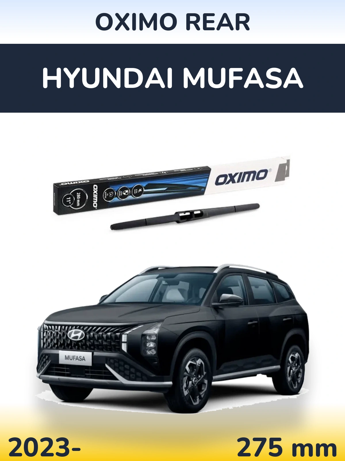 Rear wiper blade Oximo Rear 280 mm for Hyundai Mufasa 2023-2026