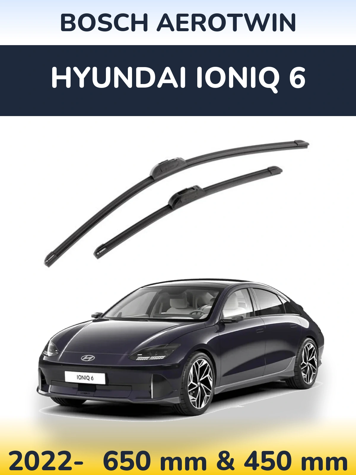 Front wiper blade set BOSCH AeroTwin 650 & 450 mm for Hyundai IONIQ 6 2022-2026