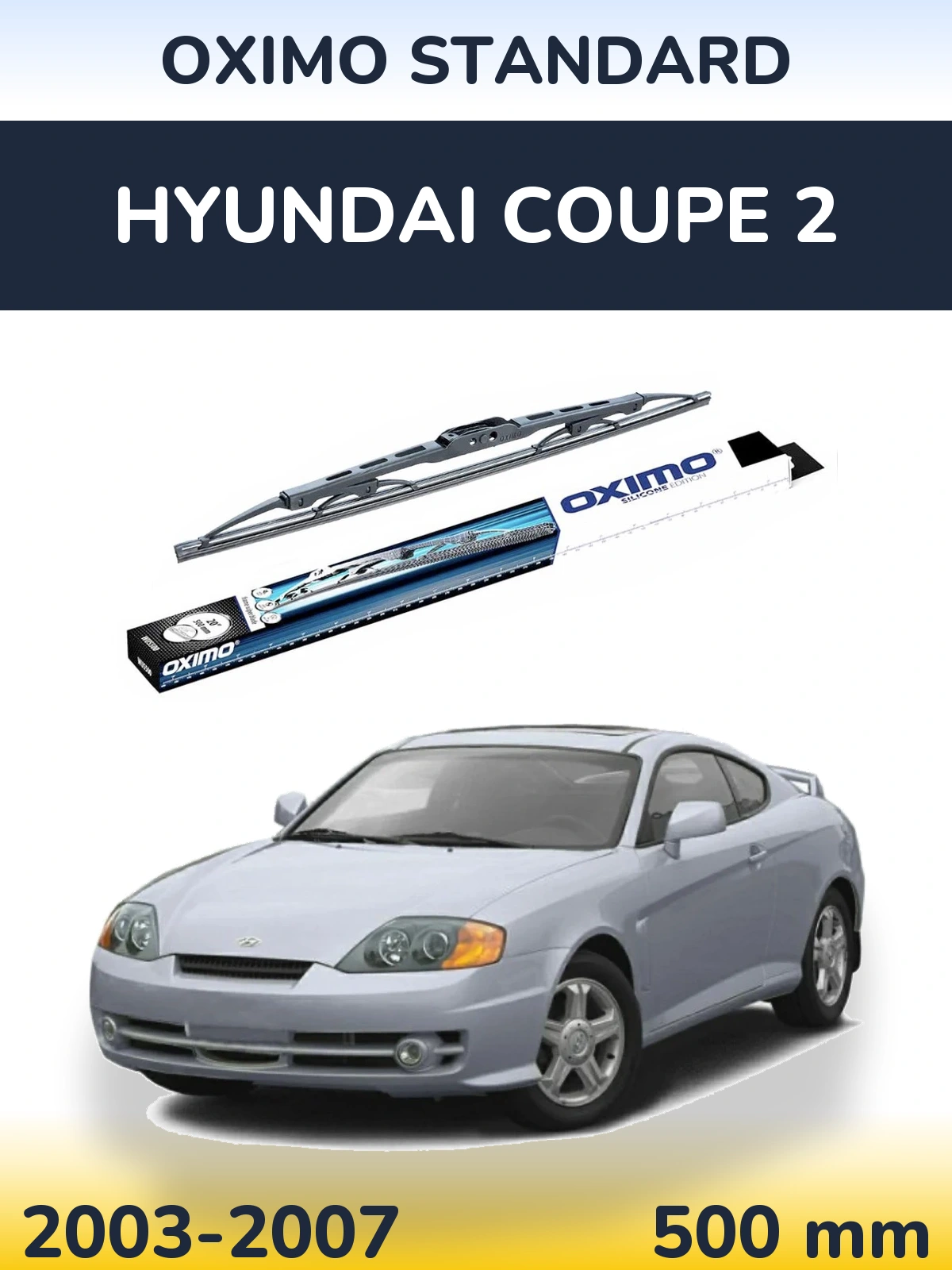Rear wiper blade Oximo Standard 500 mm for Hyundai Coupe 2 2003-2007