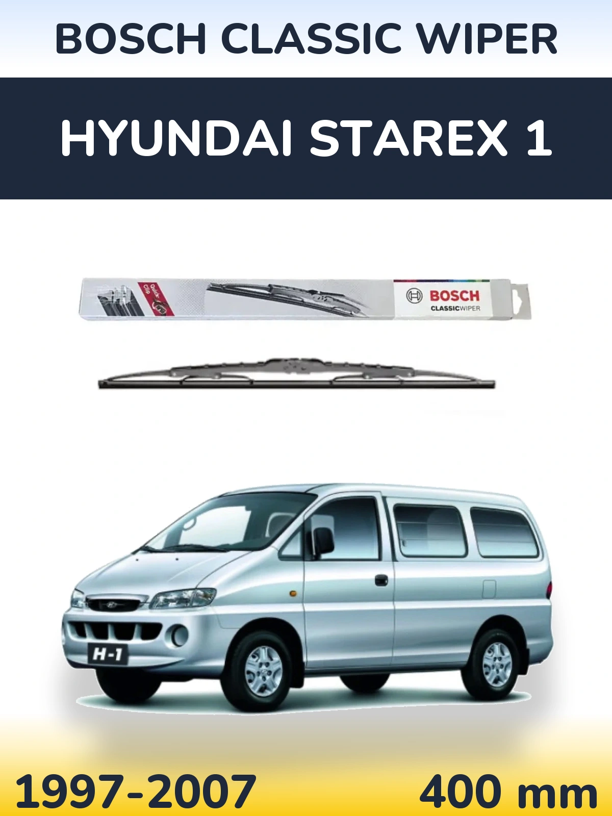 Rear wiper blade BOSCH Classic Wiper 400 mm for Hyundai Starex 1 1997-2007