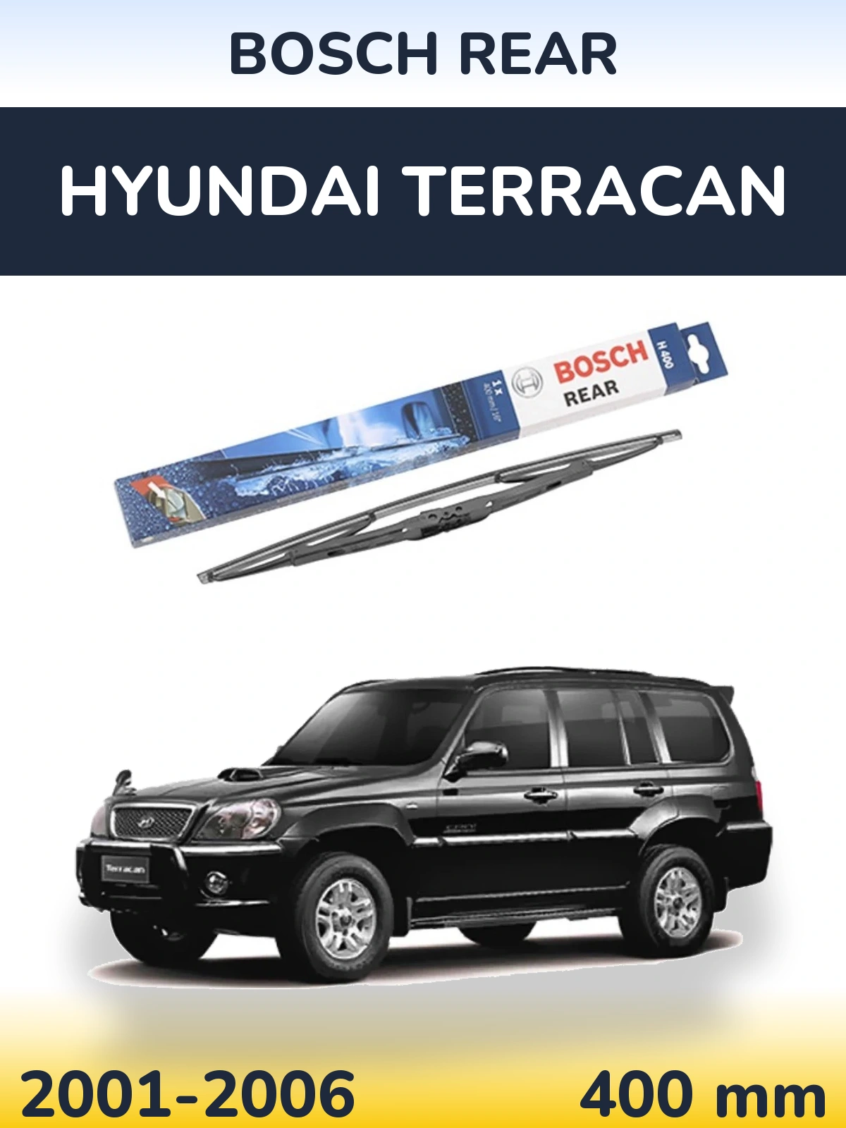 Rear wiper blade BOSCH Rear 400 mm for Hyundai Terracan 2001-2006