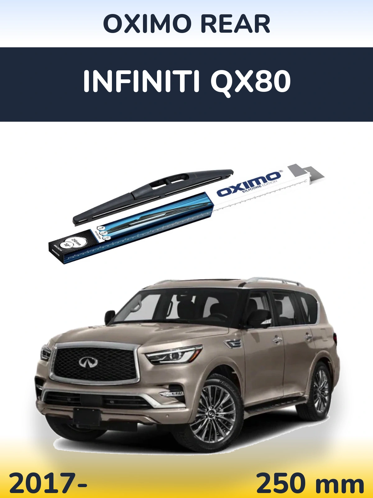 Rear wiper blade Oximo Rear 250 mm for Infiniti QX80 2017-2026