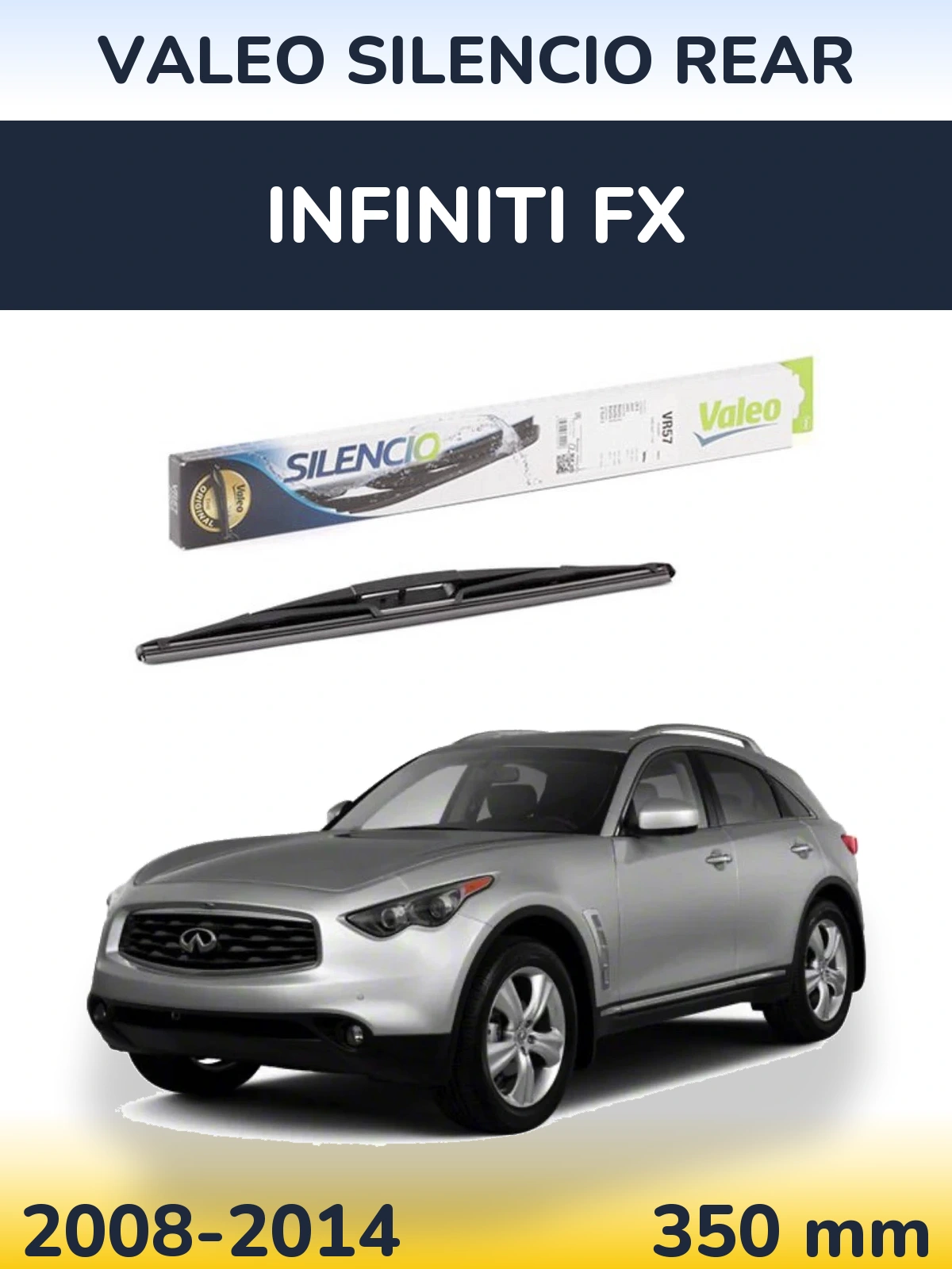 Rear wiper blade Valeo Silencio Rear 345 mm for Infiniti FX 2008-2014