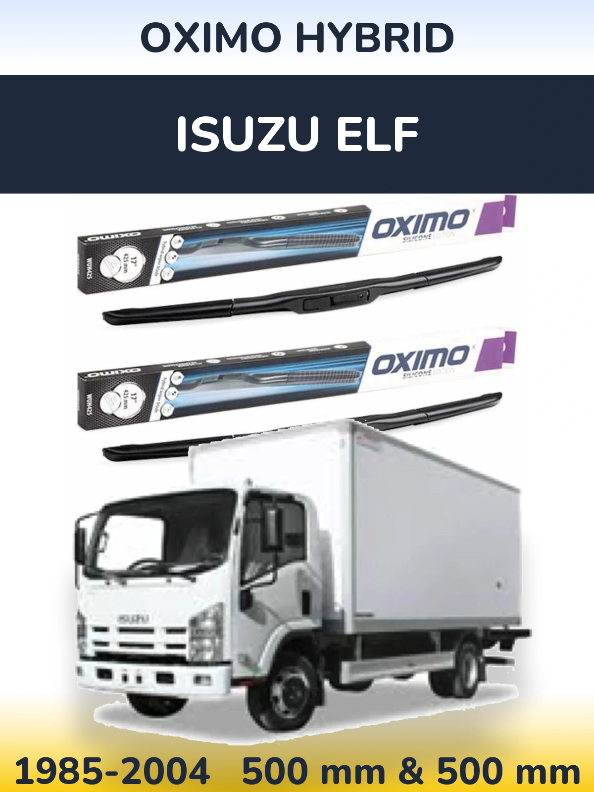 Комплект передних дворников Oximo Hybrid 500 & 500 мм для Isuzu ELF 1985-2004