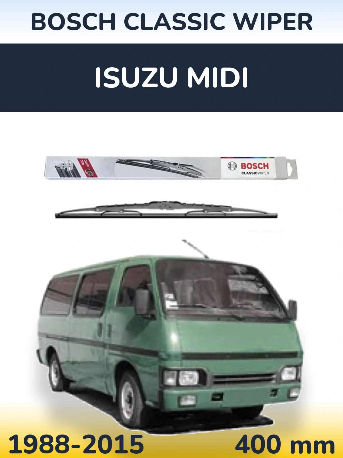 Rear wiper blade BOSCH Classic Wiper 400 mm for Isuzu Midi 1988-2015