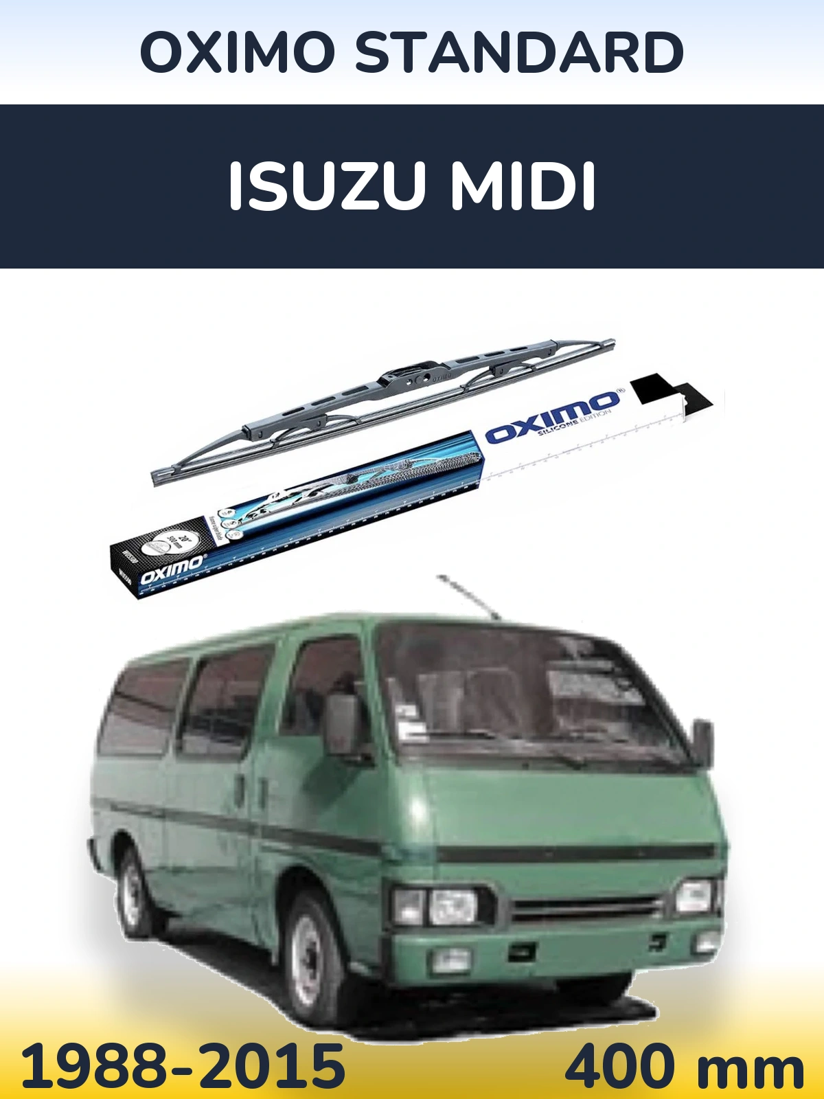 Rear wiper blade Oximo Standard 400 mm for Isuzu Midi 1988-2015