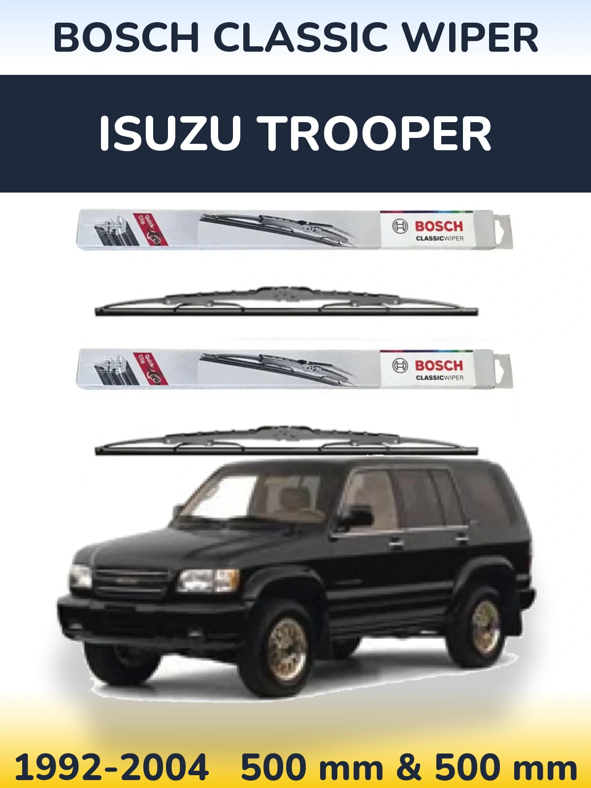 Комплект передних дворников BOSCH Classic Wiper 500 & 500 мм для Isuzu Trooper 1992-2004
