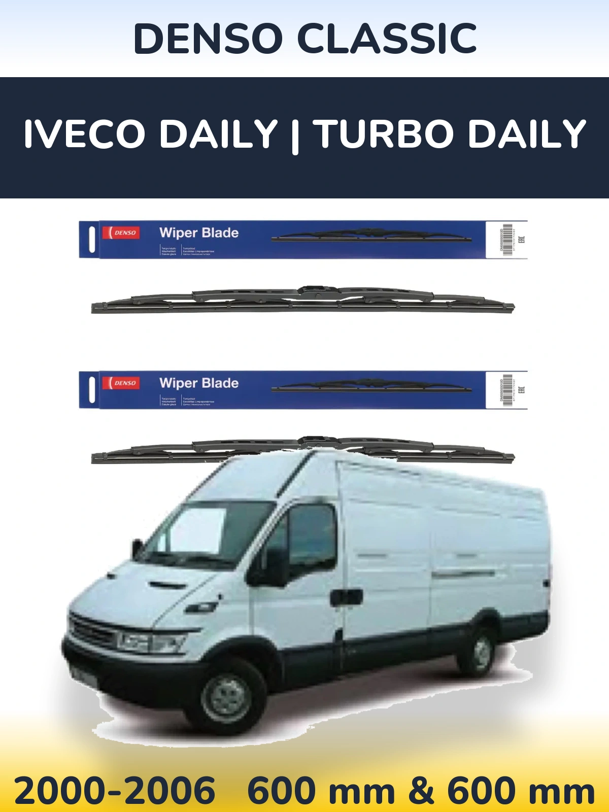 Комплект передних дворников Denso Classic 600 & 600 мм для Iveco Daily | Turbo Daily 2000-2006