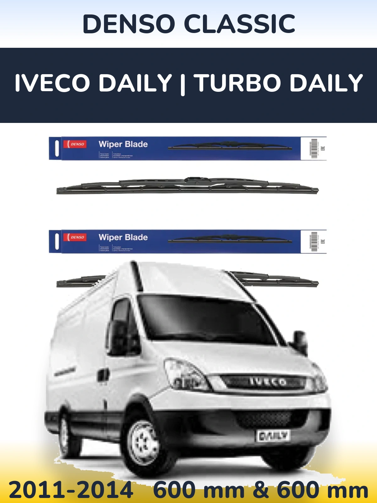 Комплект передних дворников Denso Classic 600 & 600 мм для Iveco Daily | Turbo Daily 2011-2014