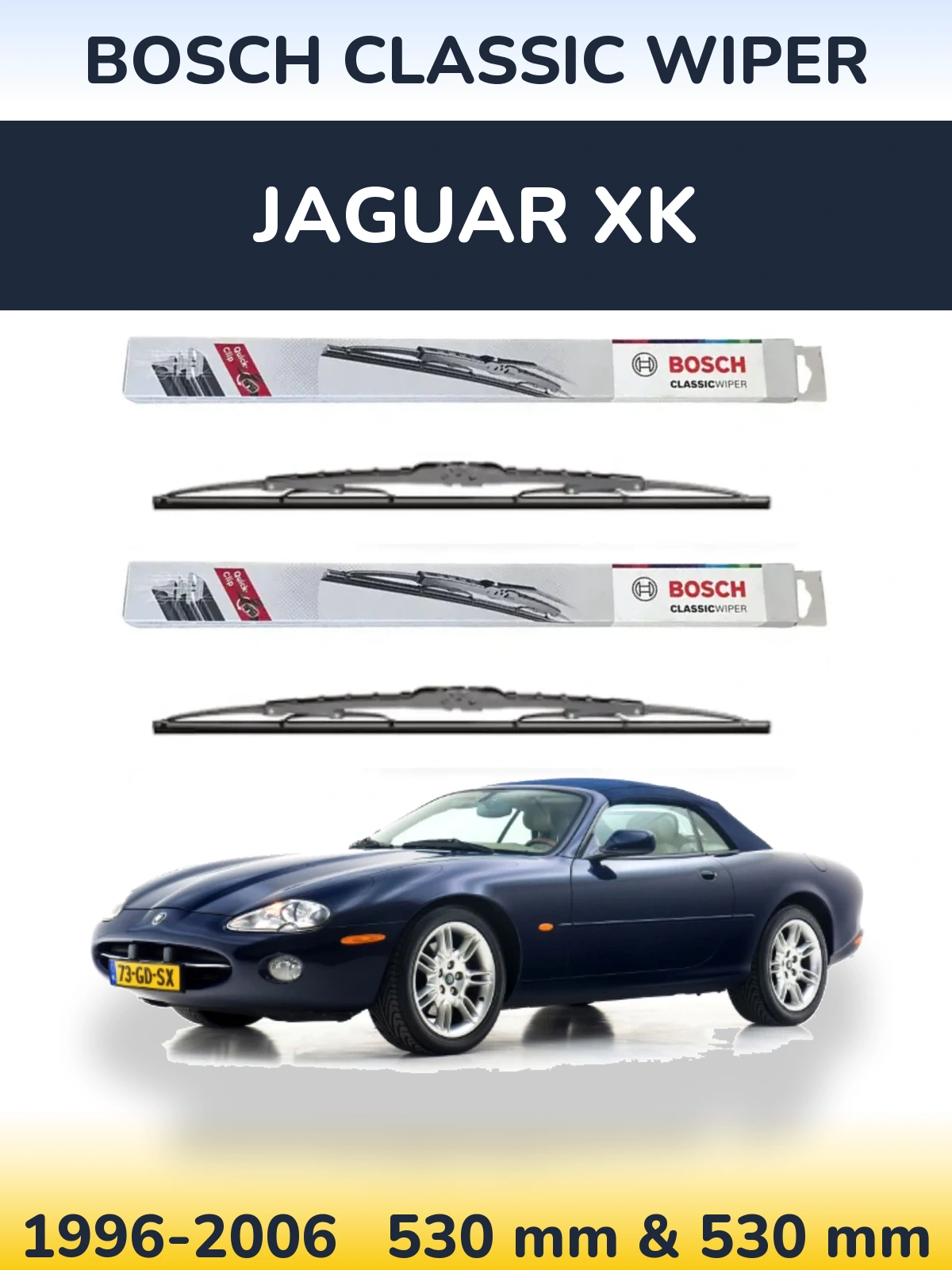 Комплект передних дворников BOSCH Classic Wiper 530 & 530 мм для Jaguar XK 1996-2006