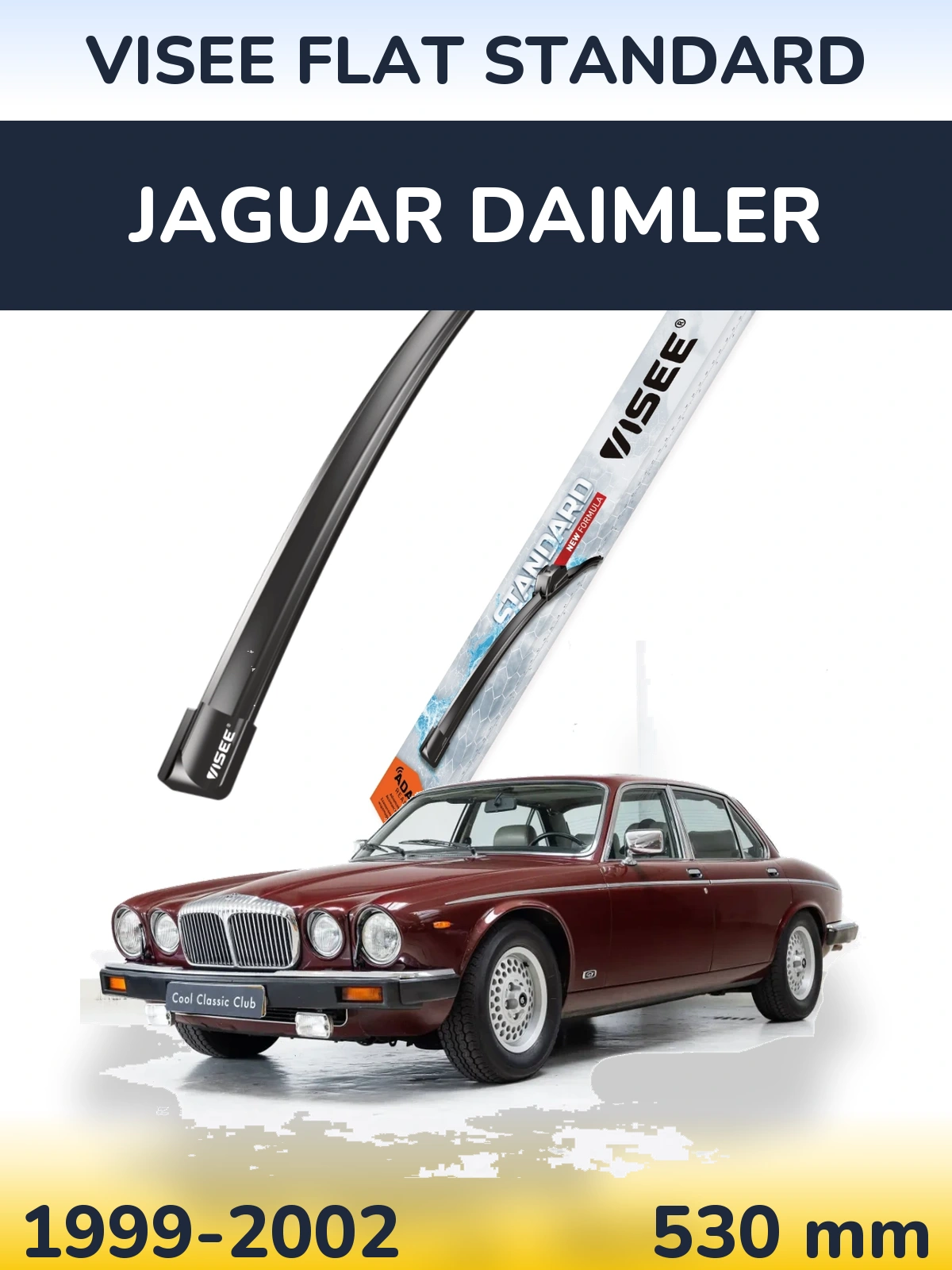 Front wiper blade VISEE FLAT STANDARD 530 mm for Jaguar Daimler 1999-2002