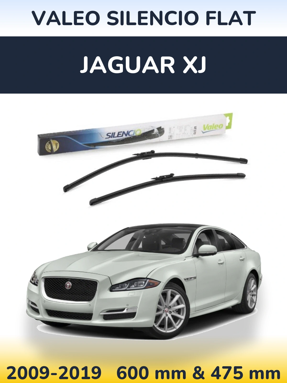 Комплект передніх щіток Valeo Silencio Flat 600 & 475 мм для Jaguar XJ 2009-2019