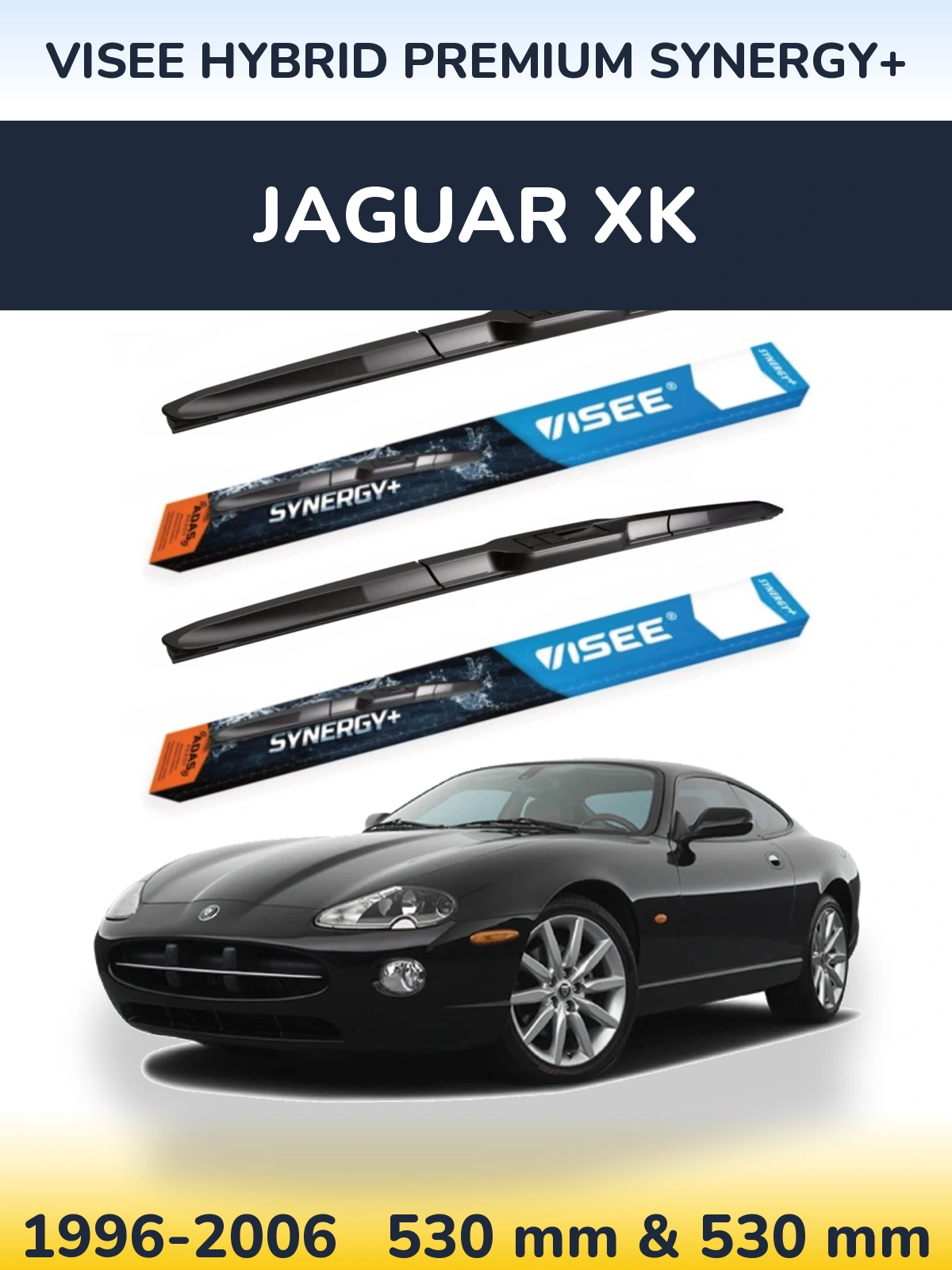 Комплект передніх щіток VISEE HYBRID PREMIUM SYNERGY+ 530 & 530 мм для Jaguar XK 1996-2006