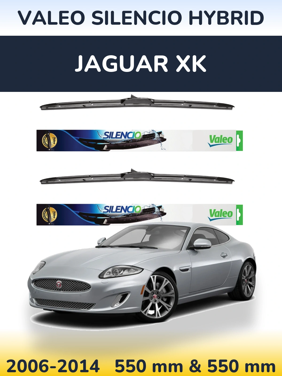 Комплект передніх щіток Valeo Silencio Hybrid 550 & 550 мм для Jaguar XK 2006-2014
