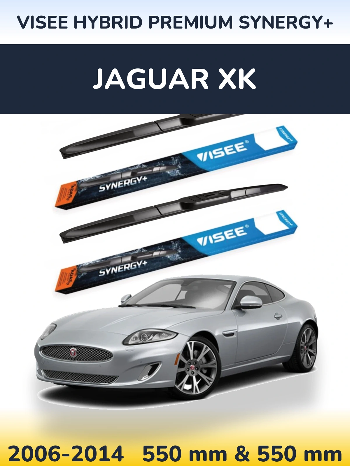 Комплект передних дворников VISEE HYBRID PREMIUM SYNERGY+ 550 & 550 мм для Jaguar XK 2006-2014