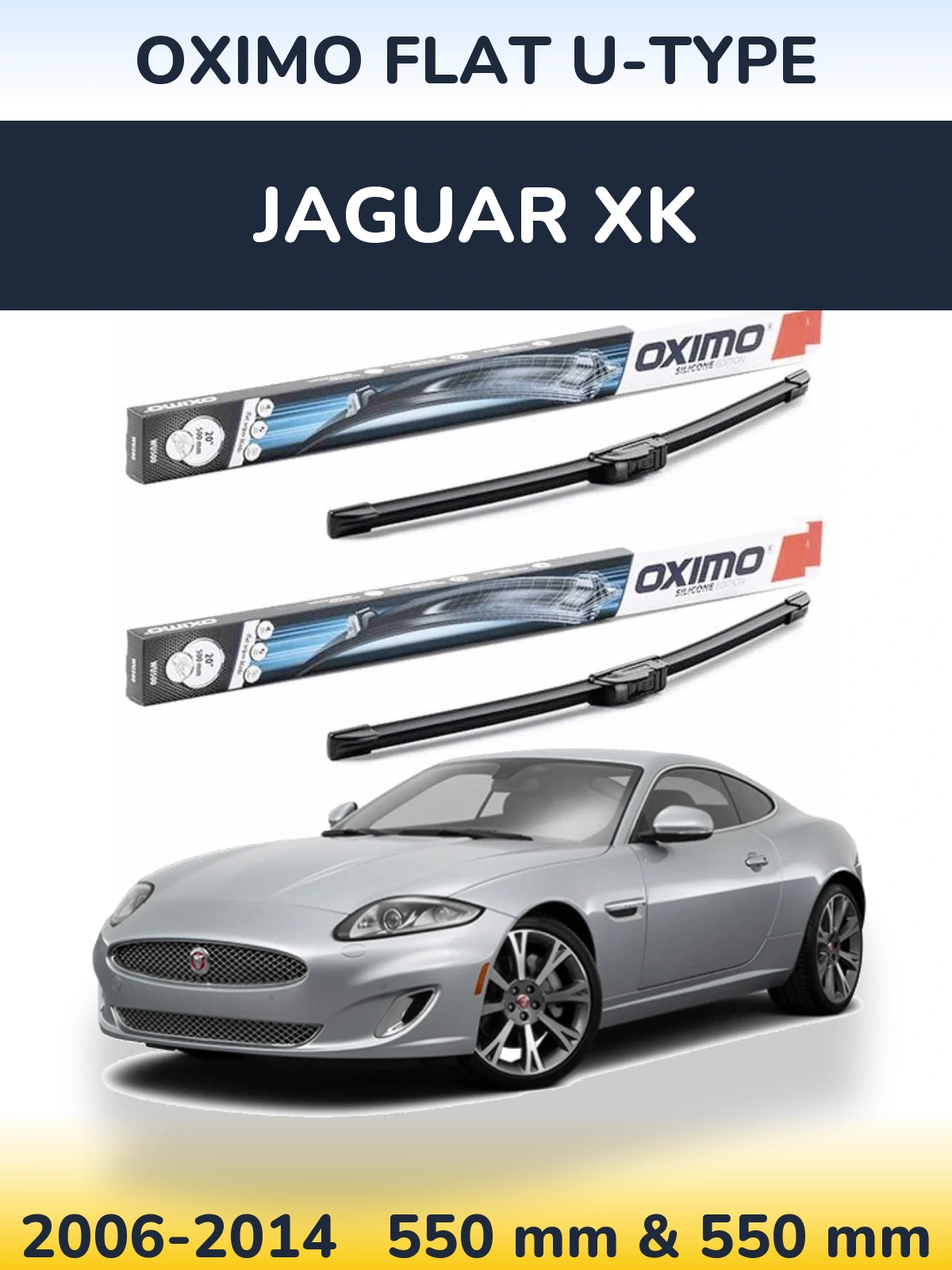 Комплект передніх щіток Oximo Flat U-type 550 & 550 мм для Jaguar XK 2006-2014