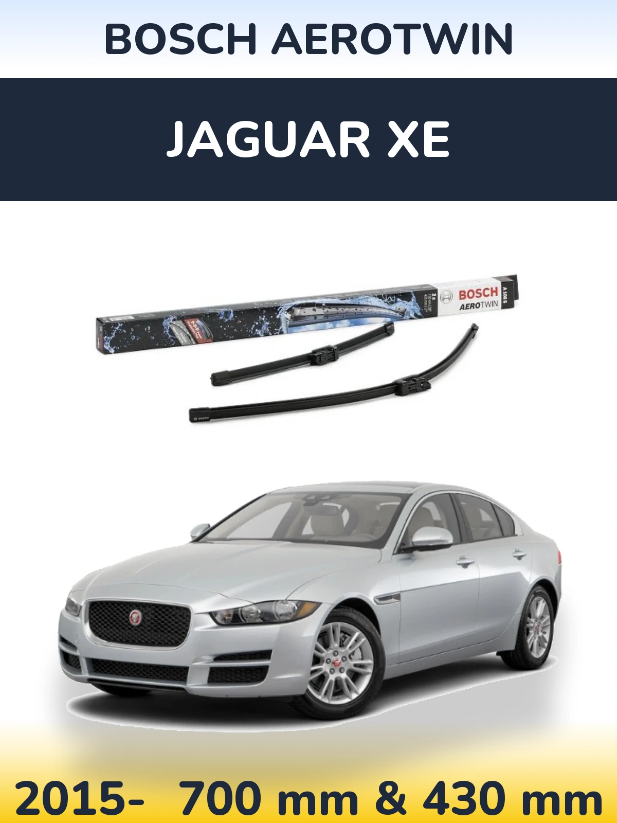 Комплект передніх щіток BOSCH AeroTwin 700 & 430 мм для Jaguar XE 2015-2026