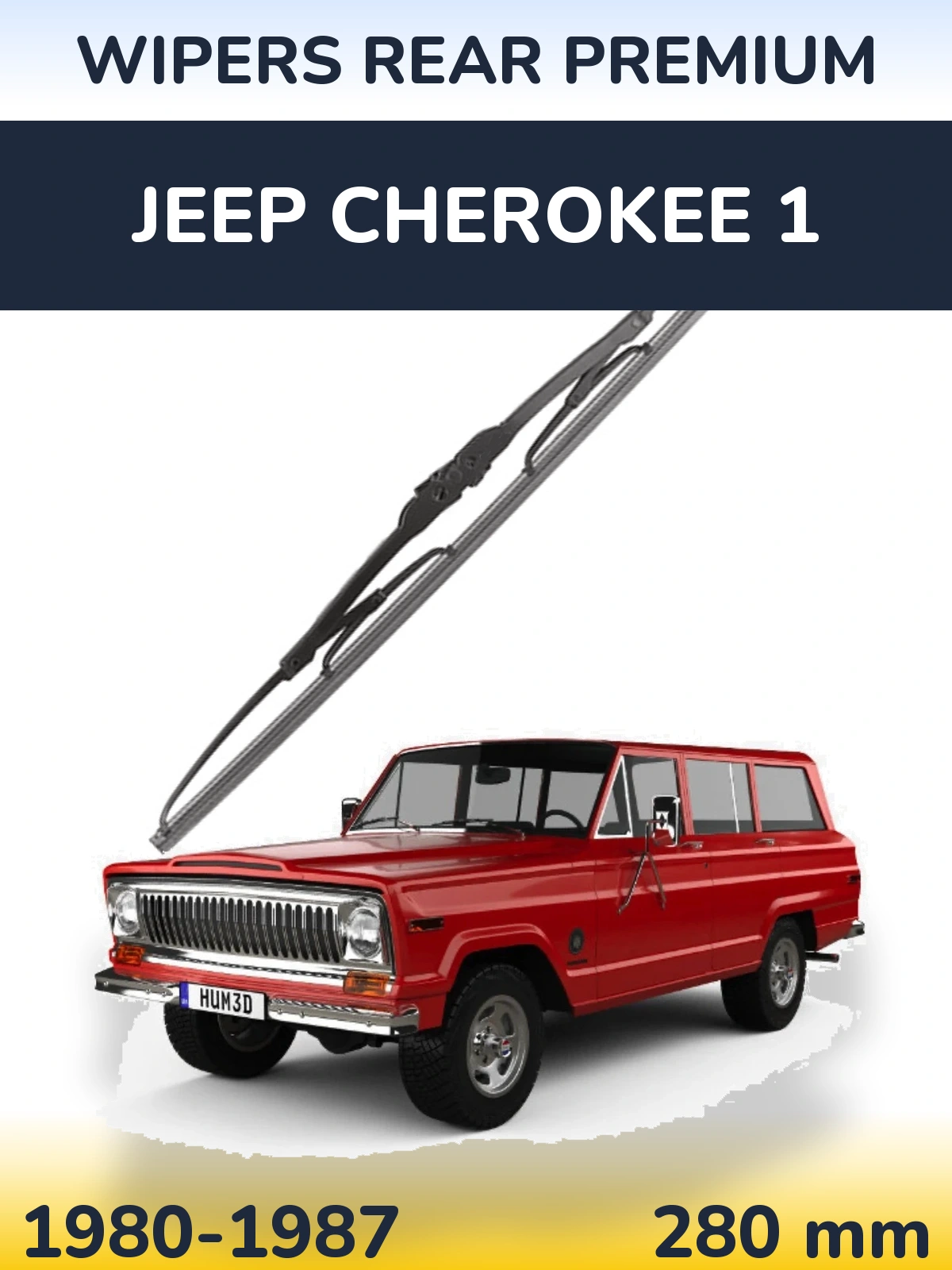 Rear wiper blade WIPERS REAR PREMIUM 280 mm for Jeep Cherokee 1 1980-1987