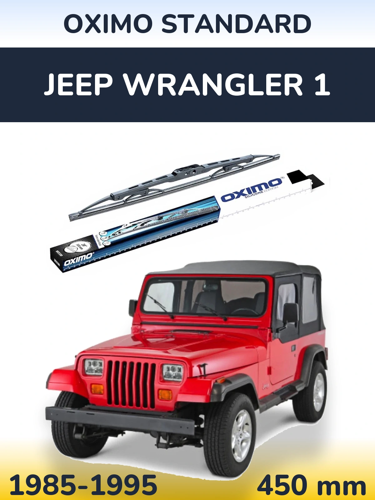 Rear wiper blade Oximo Standard 450 mm for Jeep Wrangler 1 1985-1995
