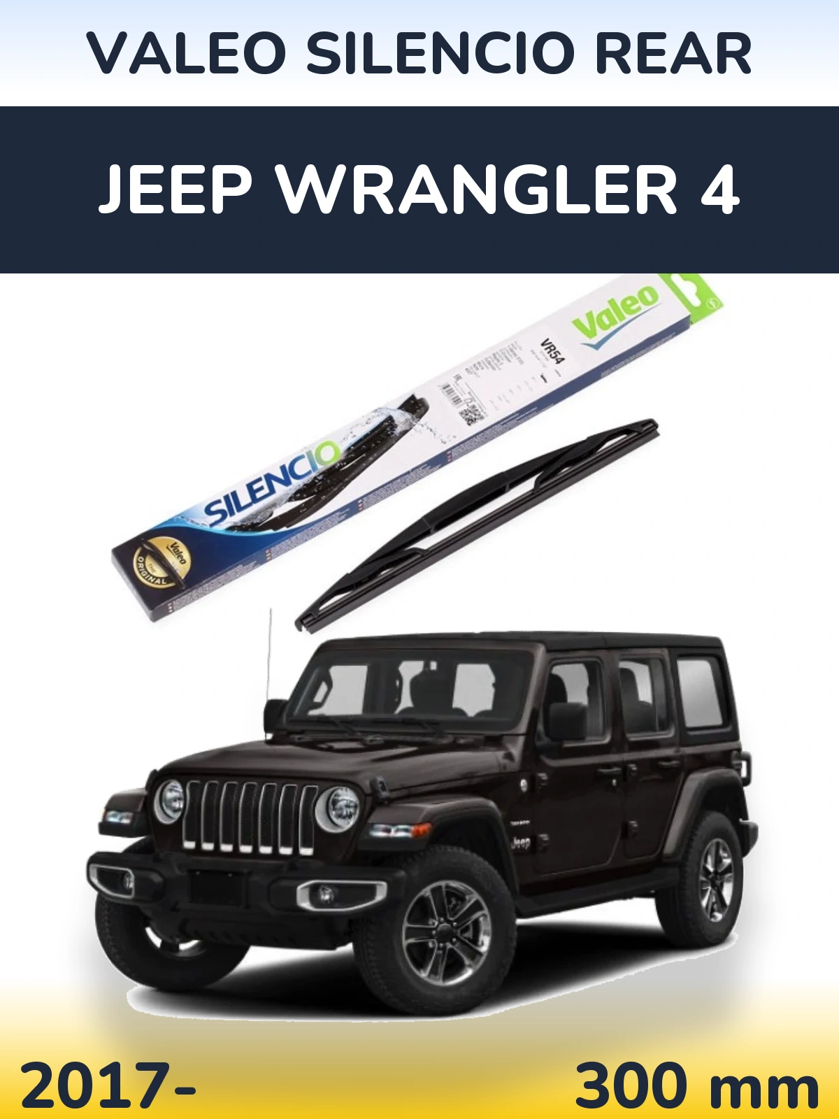 Rear wiper blade Valeo Silencio Rear 300 mm for Jeep Wrangler 4 2017-2026