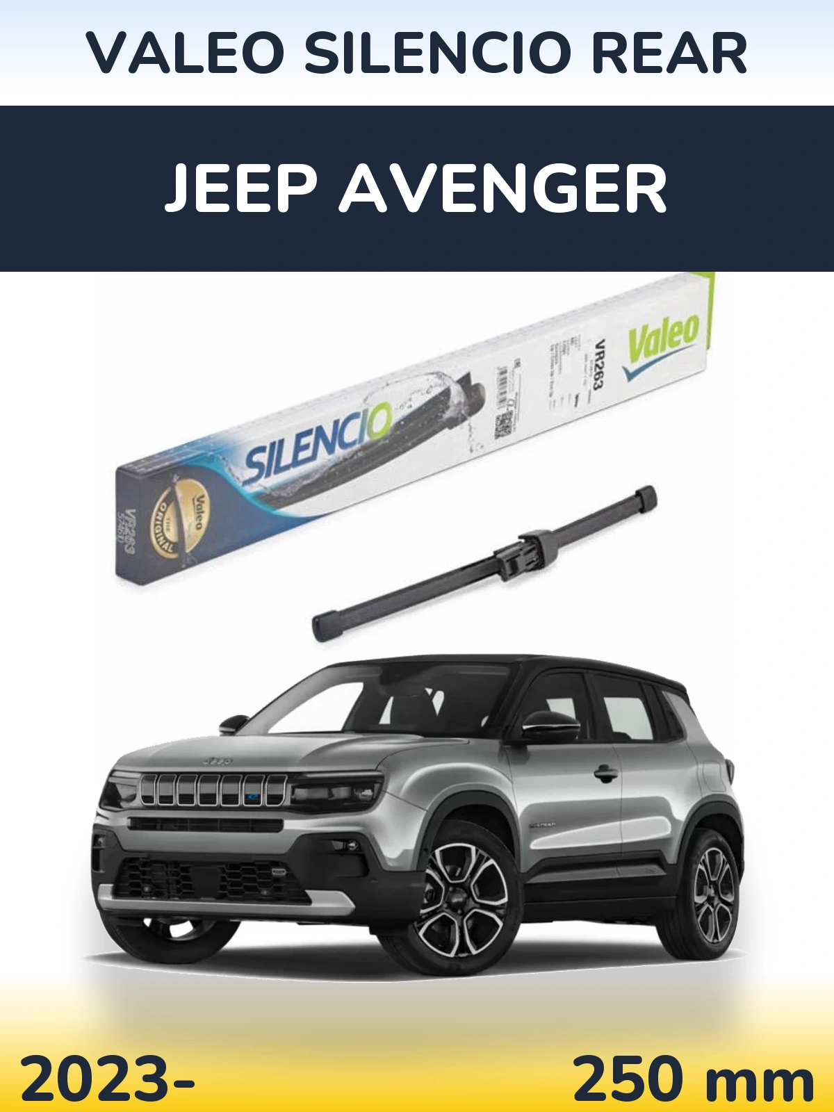 Rear wiper blade Valeo Silencio Rear 250 mm for Jeep Avenger 2023-2026