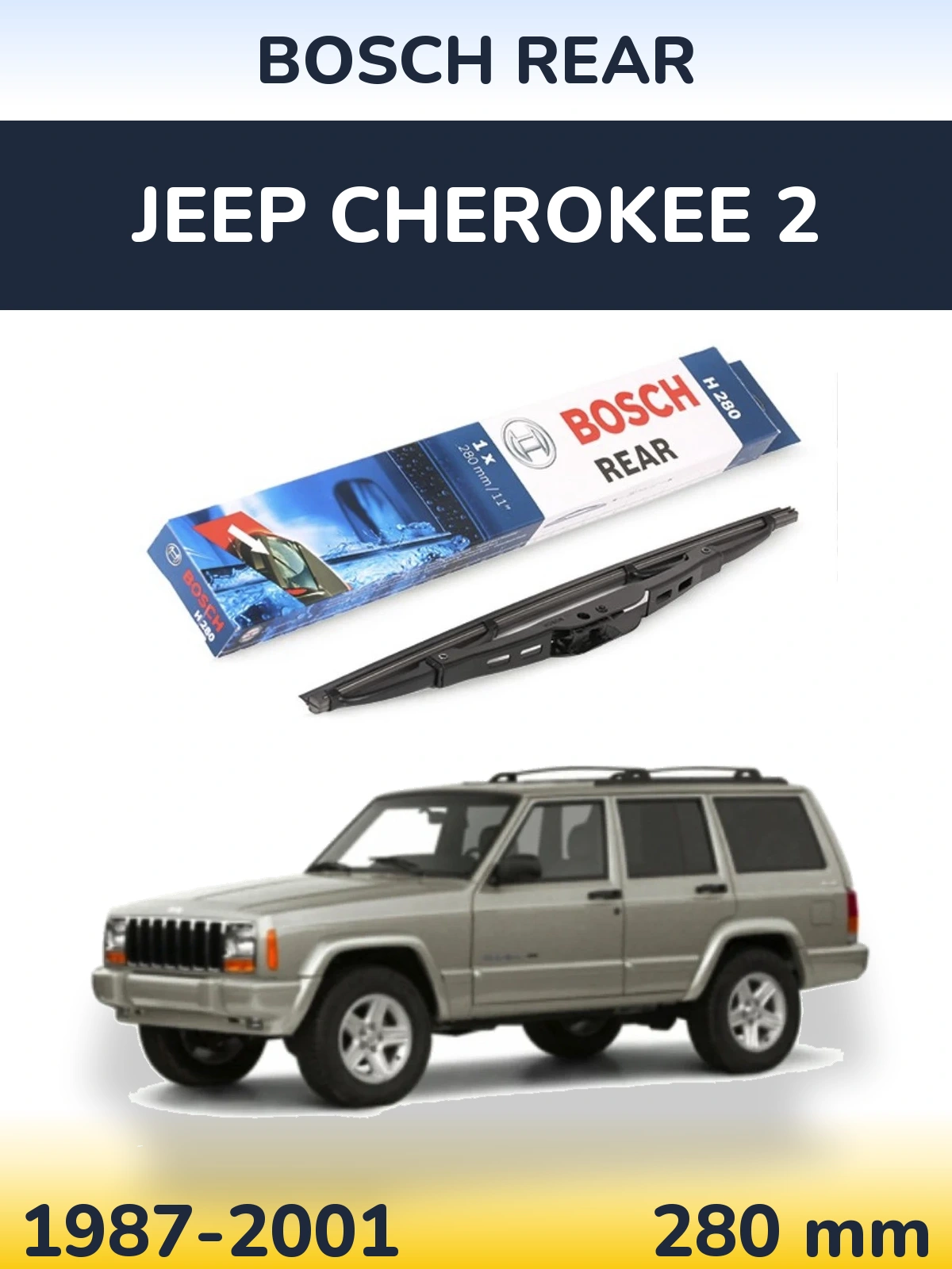 Rear wiper blade BOSCH Rear 280 mm for Jeep Cherokee 2 1987-2001
