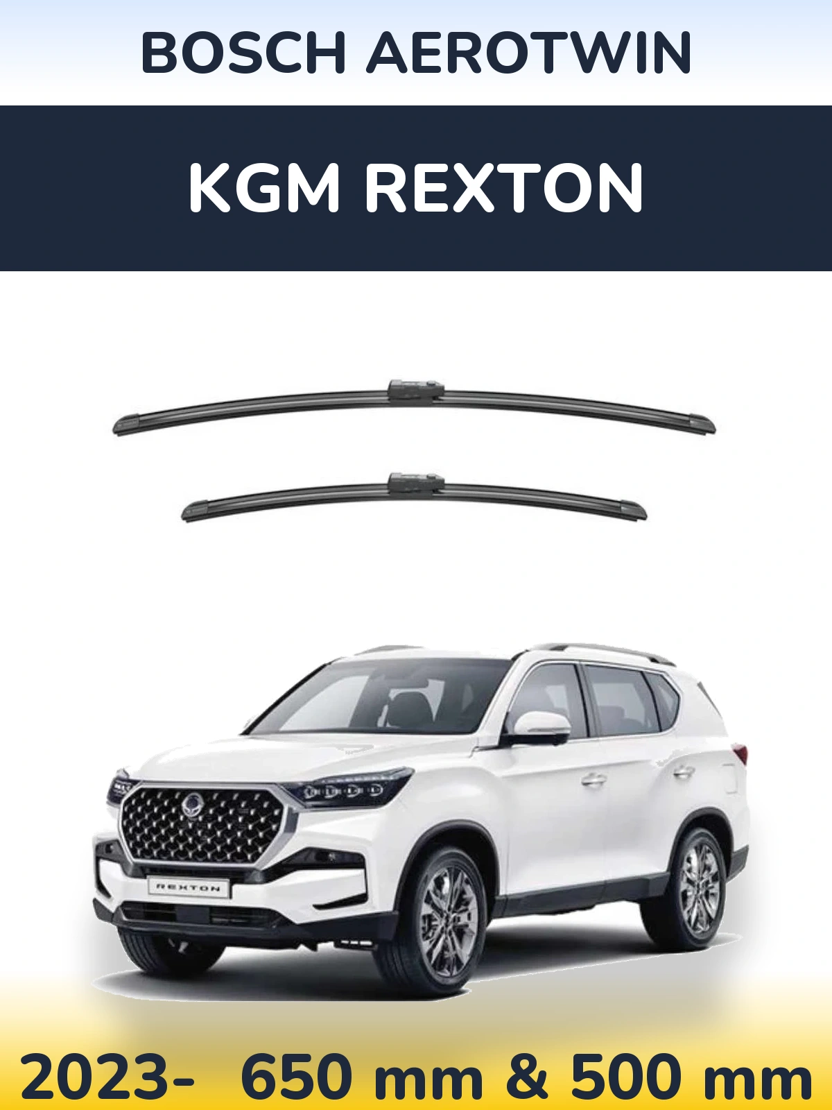 Комплект передніх щіток BOSCH AeroTwin 650 & 500 мм для KGM Rexton 2023-2026
