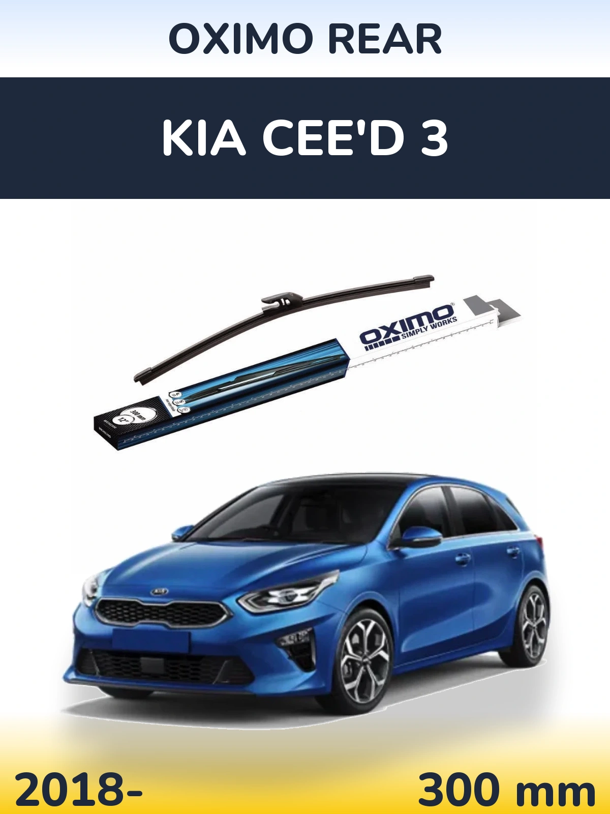 Rear wiper blade Oximo Rear 300 mm for KIA Cee'd 3 2018-2026