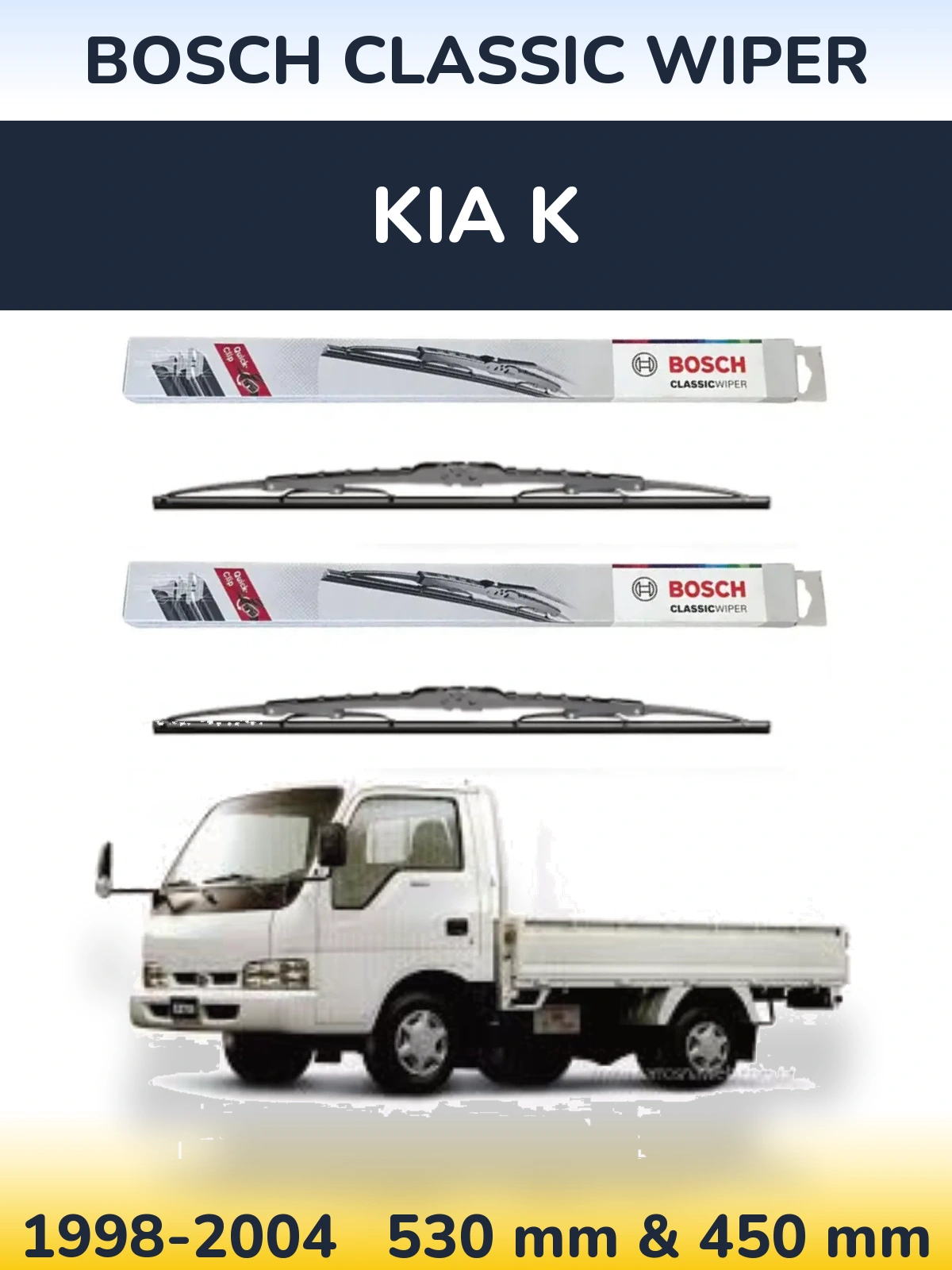 Комплект передніх щіток BOSCH Classic Wiper 530 & 450 мм для KIA K 1998-2004