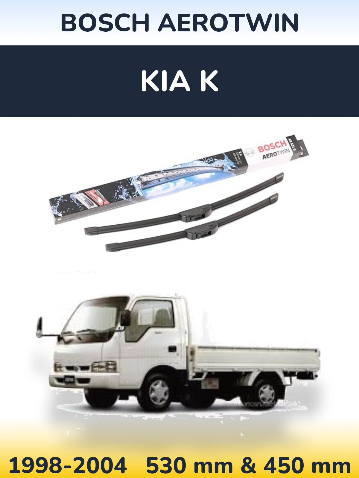 Комплект передніх щіток BOSCH AeroTwin 530 & 450 мм для KIA K 1998-2004
