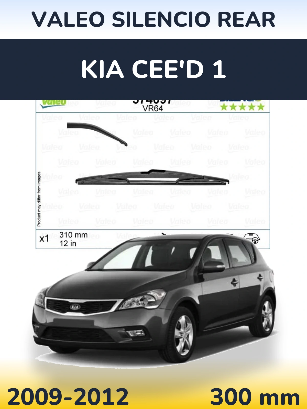 Rear wiper blade Valeo Silencio Rear 310 mm for KIA Cee'd 1 2009-2012