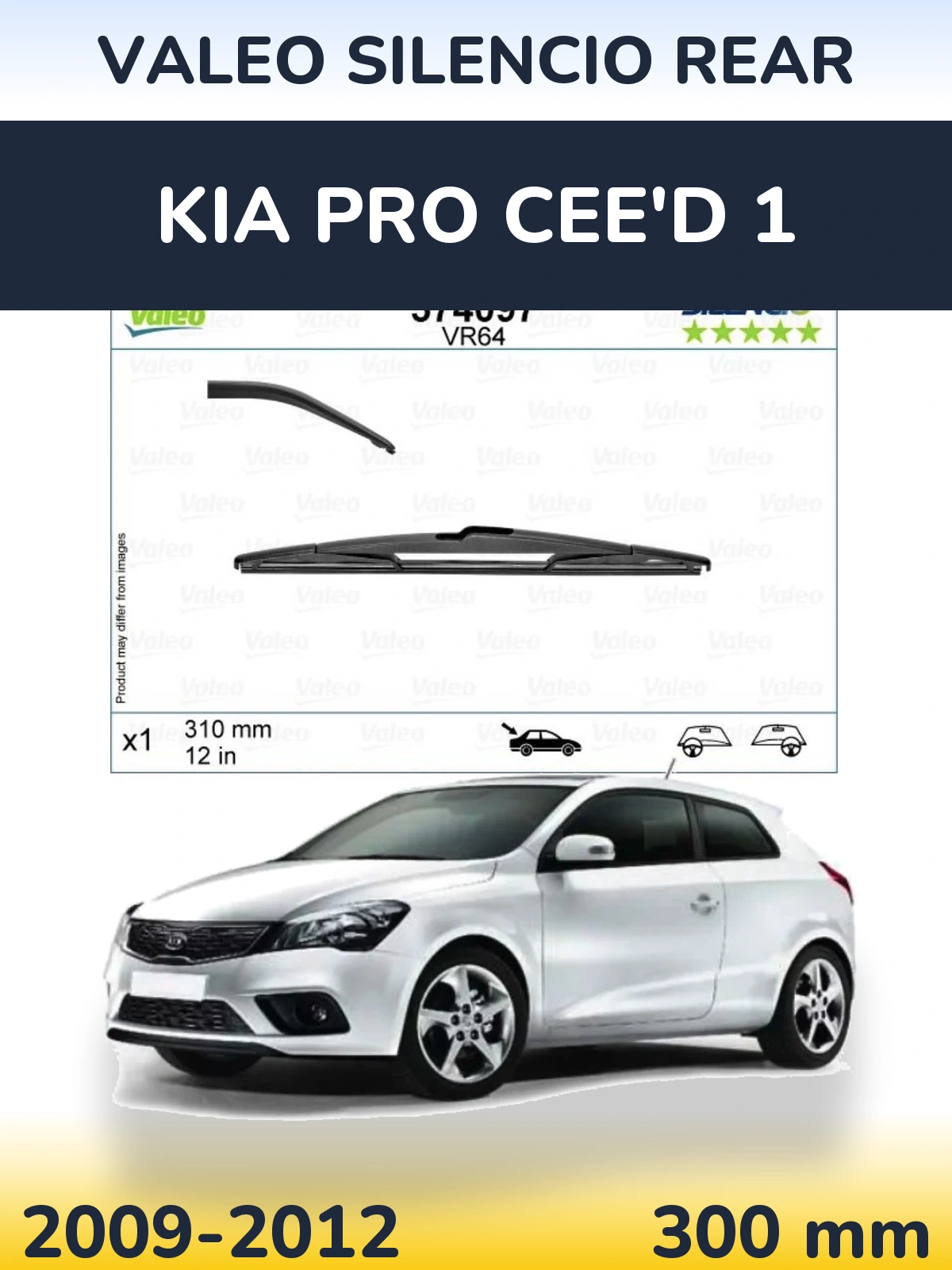 Rear wiper blade Valeo Silencio Rear 310 mm for KIA Pro Cee'd 1 2009-2012