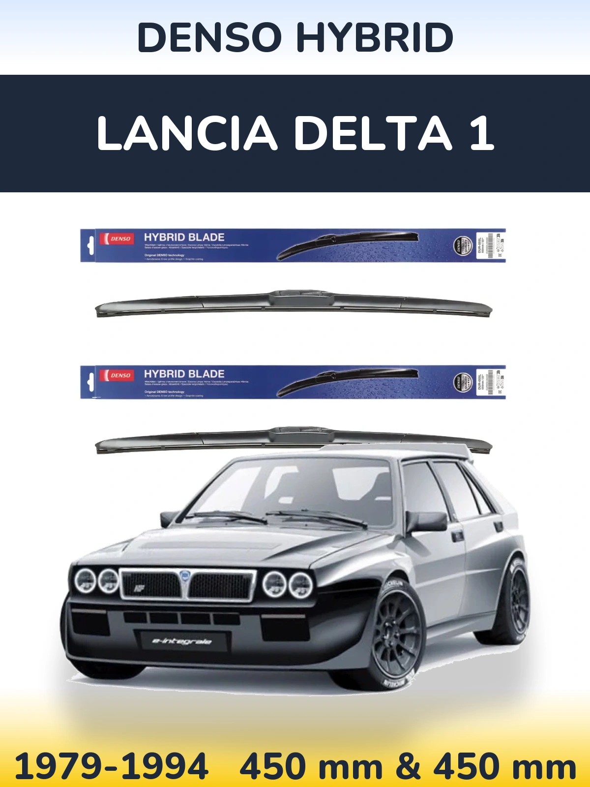 Комплект передніх щіток Denso Hybrid 450 & 450 мм для Lancia Delta 1 1979-1994