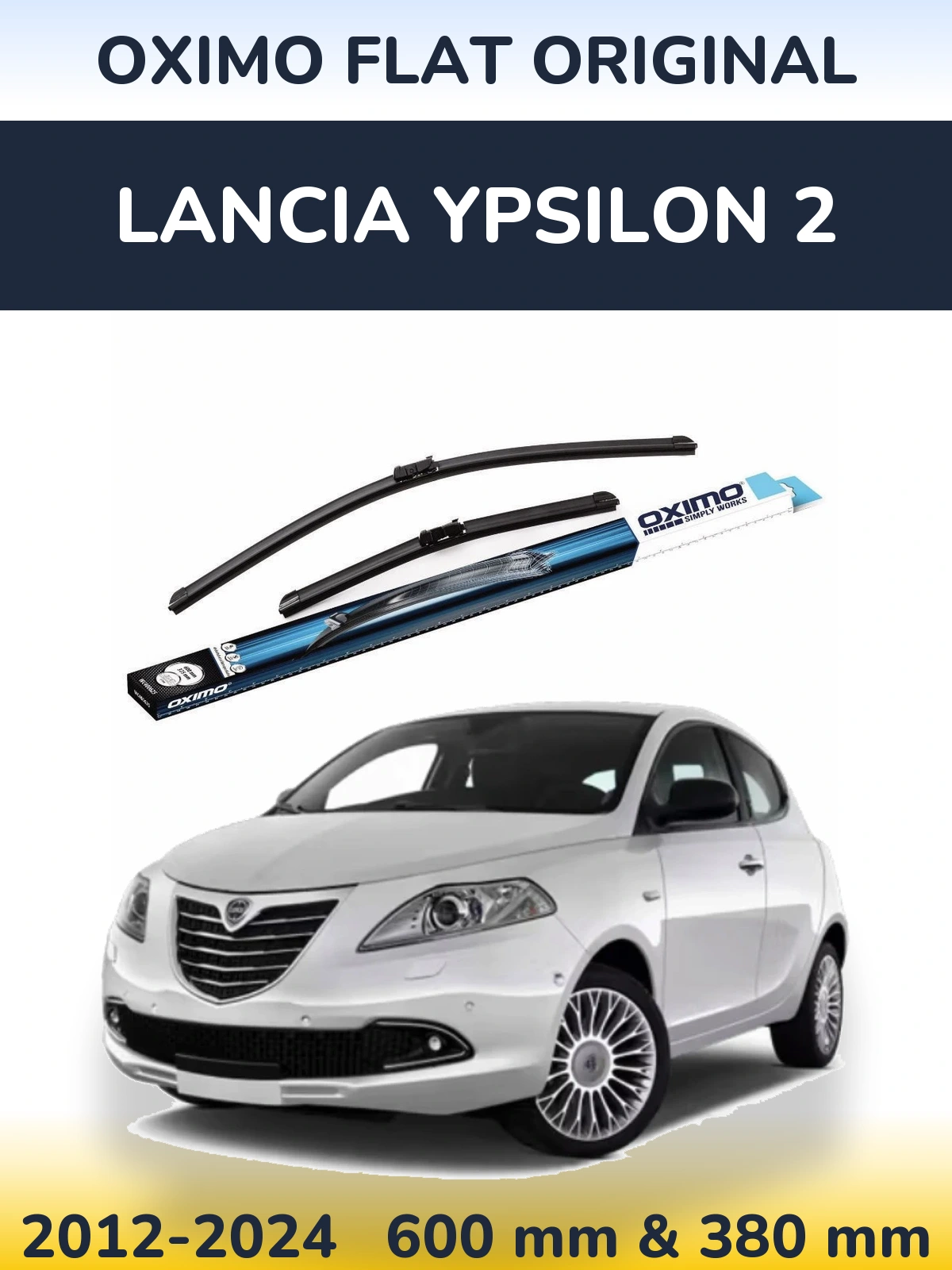 Комплект передніх щіток Oximo Flat Original 600 & 380 мм для Lancia Ypsilon 2 2012-2024