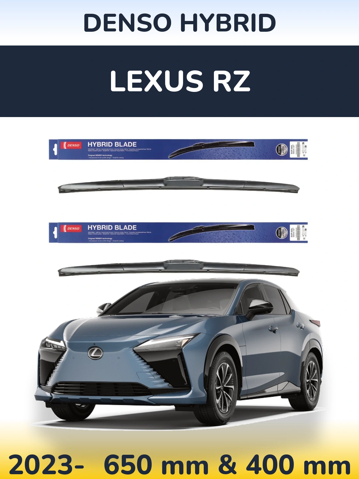 Комплект передних дворников Denso Hybrid 650 & 400 мм для Lexus RZ 2023-2026