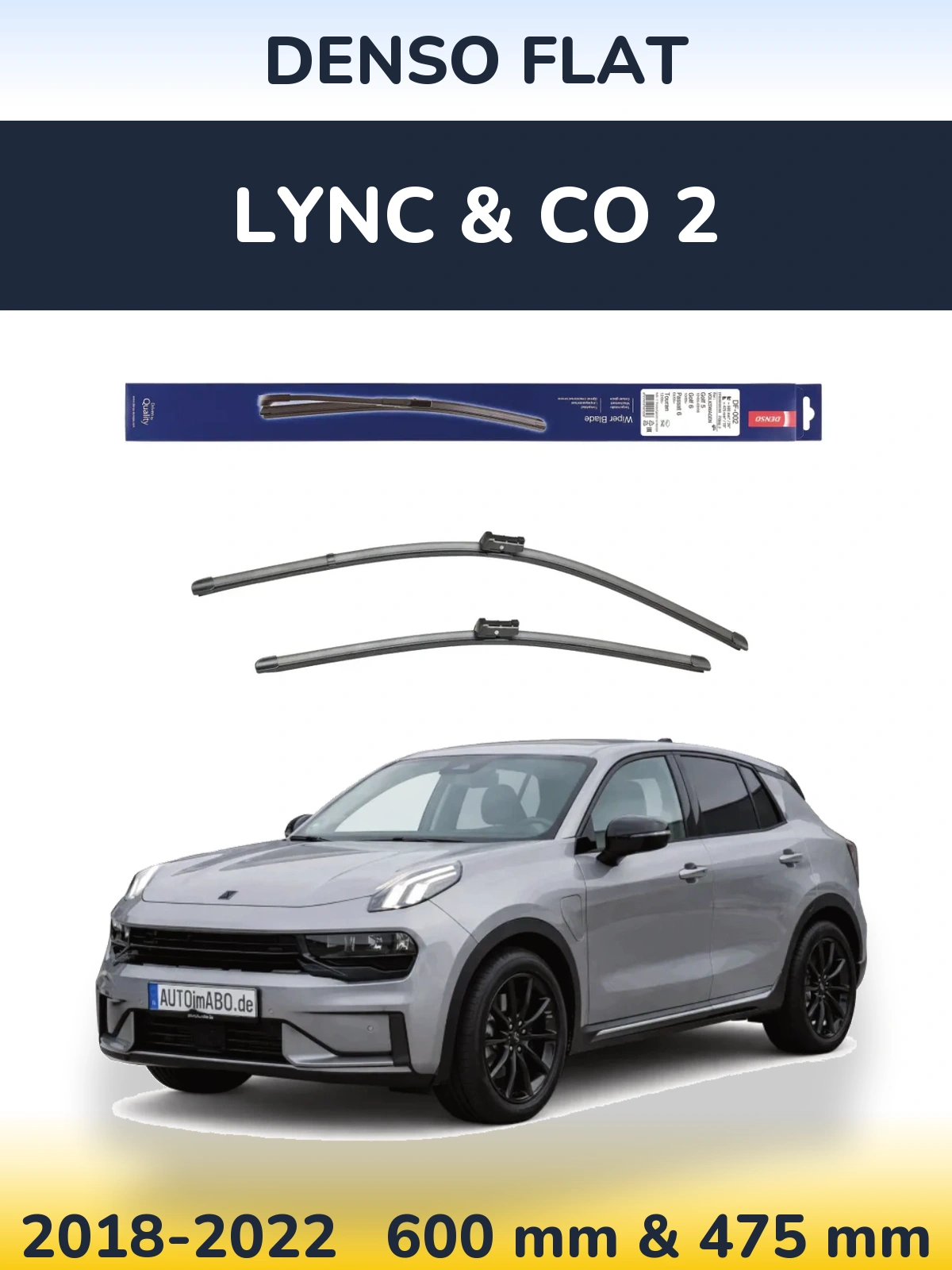 Комплект передніх щіток Denso Flat 600 & 475 мм для Lync & Co 2 2018-2022