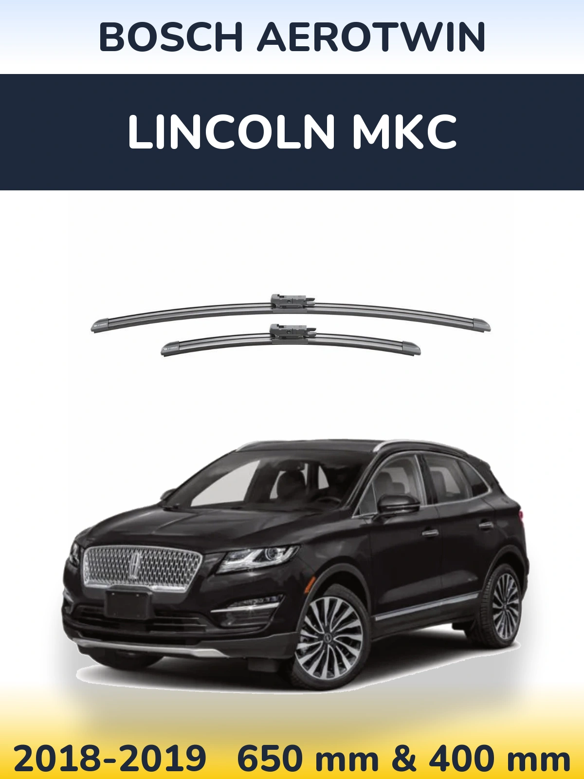 Комплект передних дворников BOSCH AeroTwin 650 & 400 мм для Lincoln MKC 2018-2019