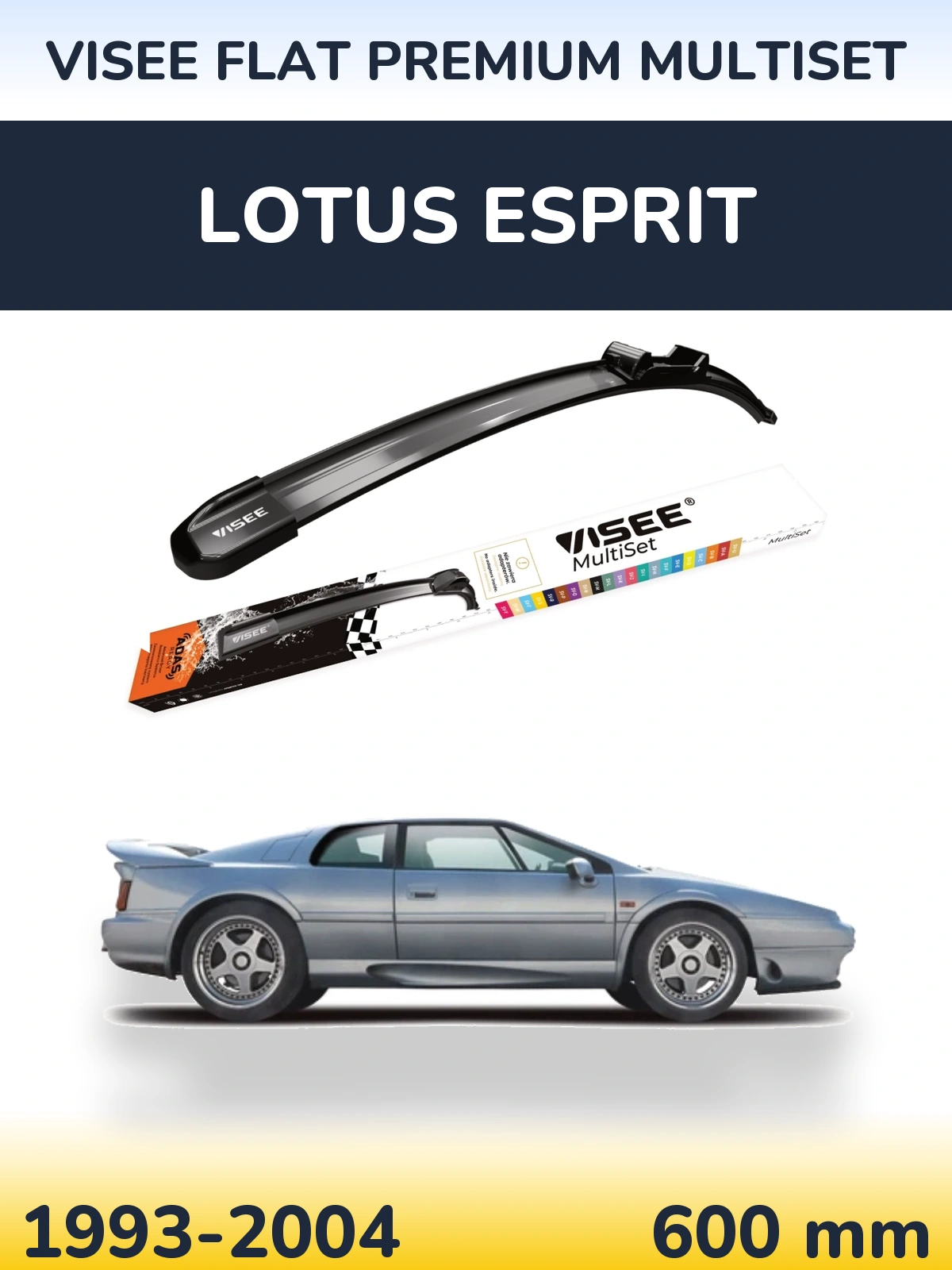 Передний дворник VISEE FLAT PREMIUM MultiSet 600 мм для Lotus Esprit 1993-2004
