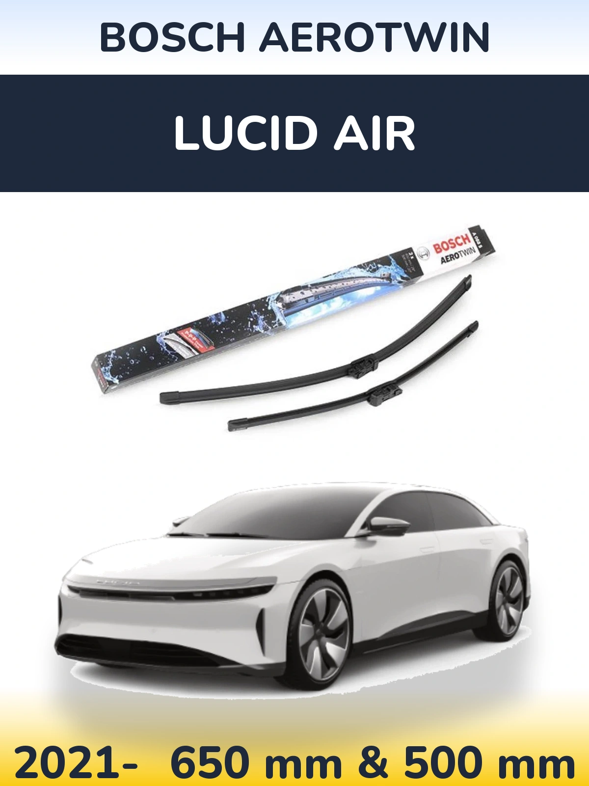 Комплект передніх щіток BOSCH AeroTwin 650 & 500 мм для Lucid Air 2021-2026